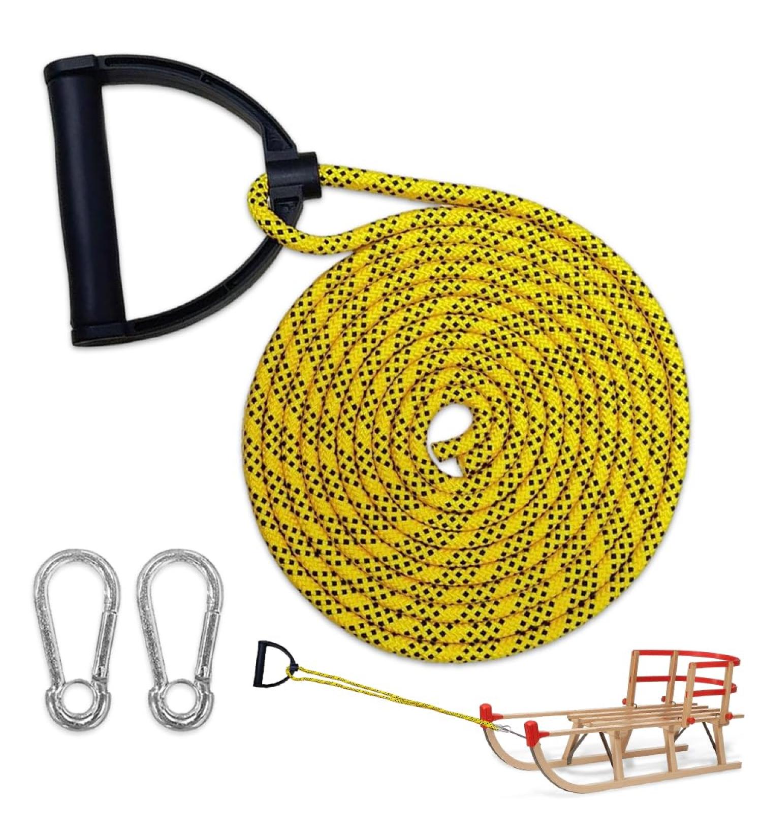Premium 400 cm Udbrud Sledge Rope with Carabiner | Extra Long Sledline & Handle for Toboggan Pulling - Ideal Sledge Accessories - Buy Online on GoSupps.com