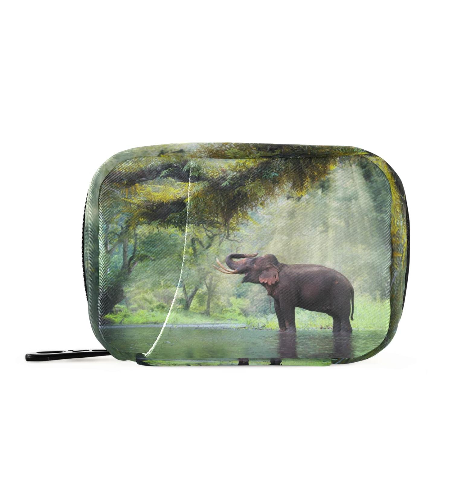 Naanle Forest Elephant Pill Box | 7-Day Travel Pill Organizer | Compact Vitamin & Supplement Case | Multi-Colored Zipper Bag - Buy Online on GoSupps.com