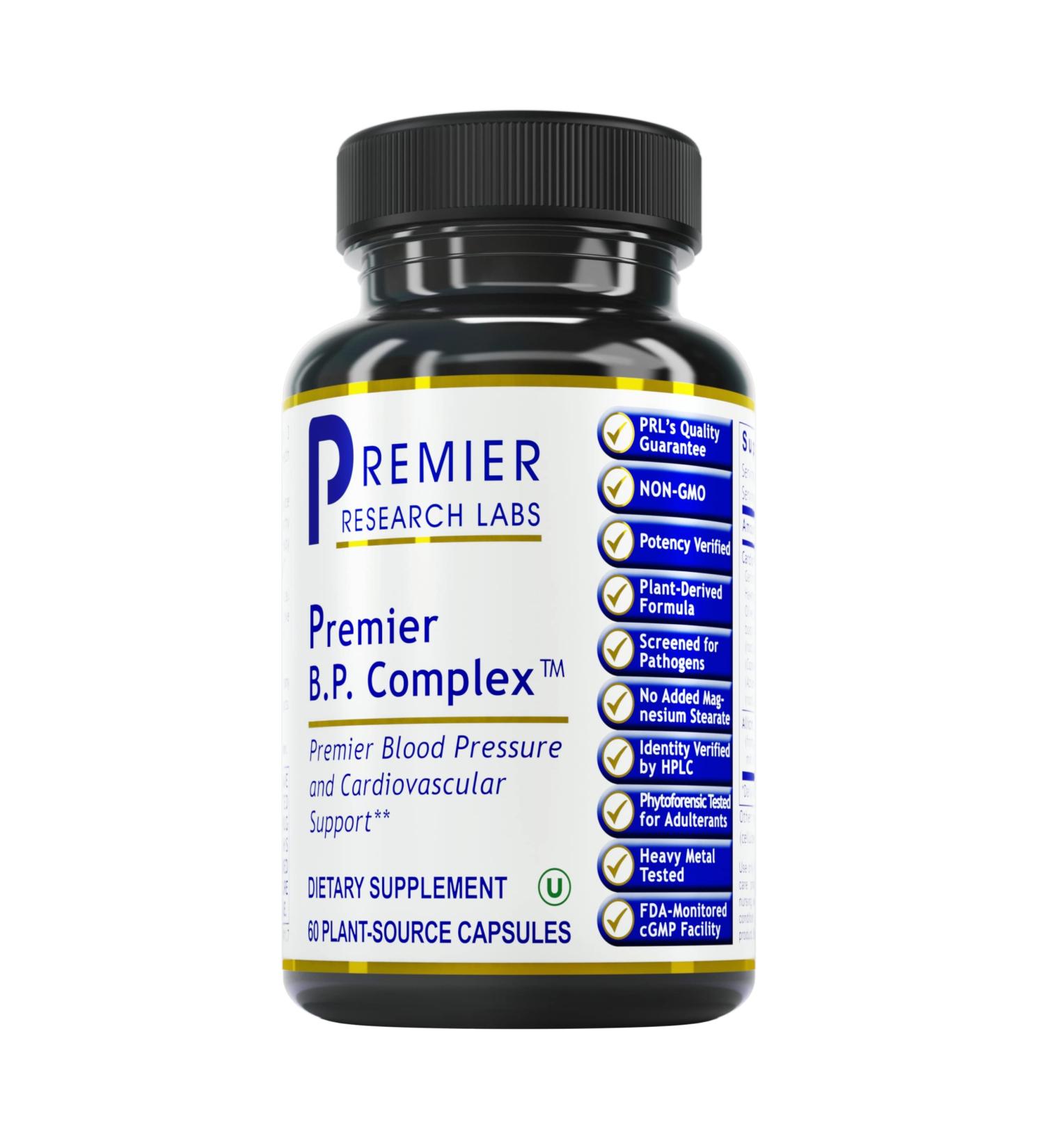 Premier Research Labs B.P. Complex - Cardiovascular Support with Garlic, Hawthorn, Olive Leaf - 60 Vegan Capsules - Buy Online on GoSupps.com