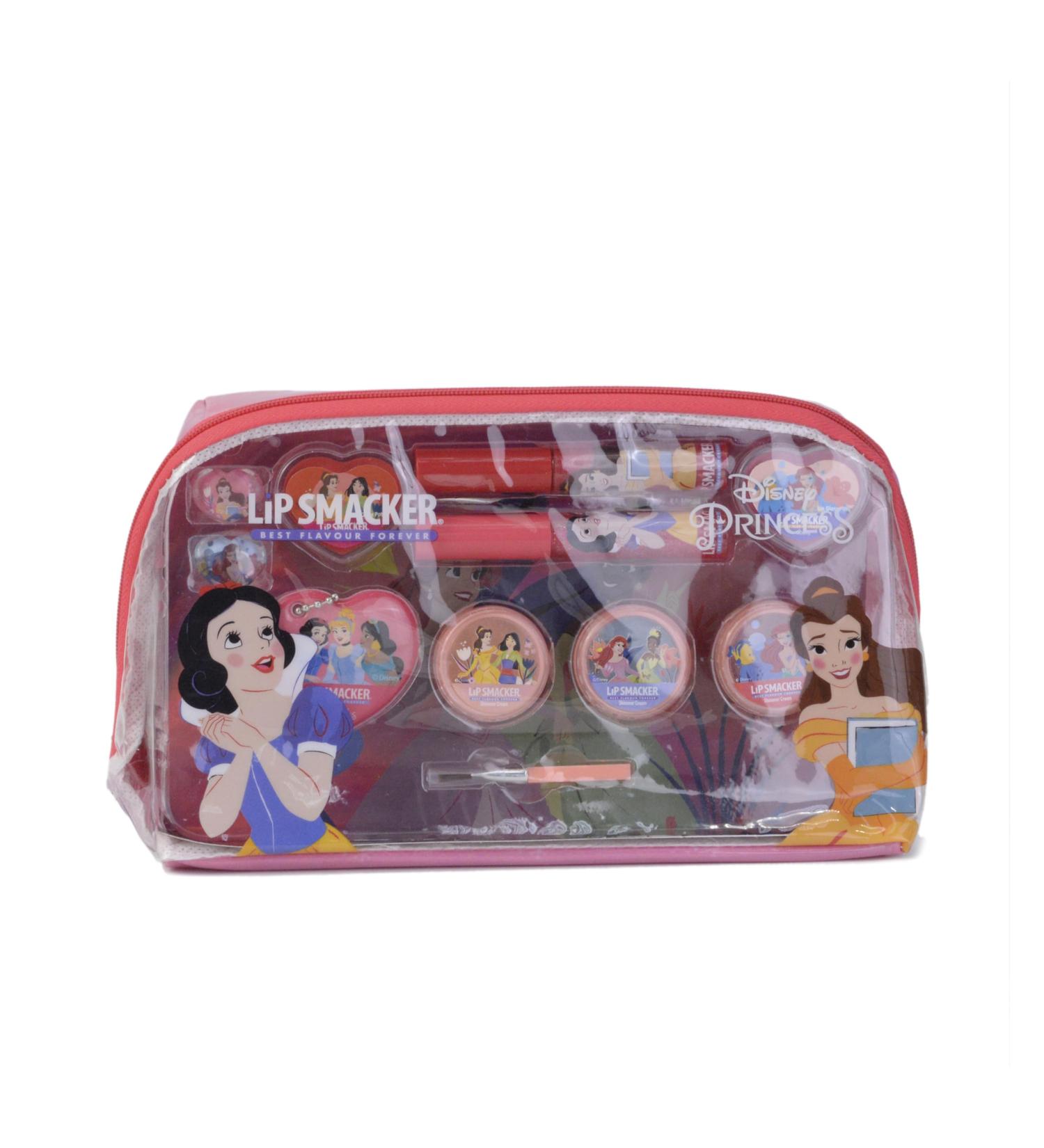 Lip Smacker Disney Princess Essential Make-up Bag Colorful Make-up Giftset for Kids Including Lip Glosses Shimmer Creams Make-up Applicators and Accessories for your Kids' Princess Look 2023 Version
