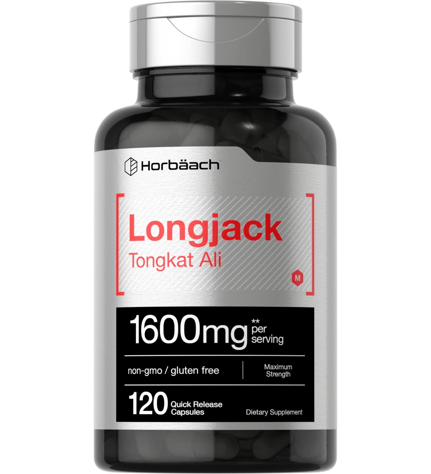 Longjack Tongkat Ali 1600 mg | 120 Capsules | Longifolia Root Extract Powder | Testosterone Formula | Non-GMO  Gluten Free | by Horbaach - Buy Online on GoSupps.com