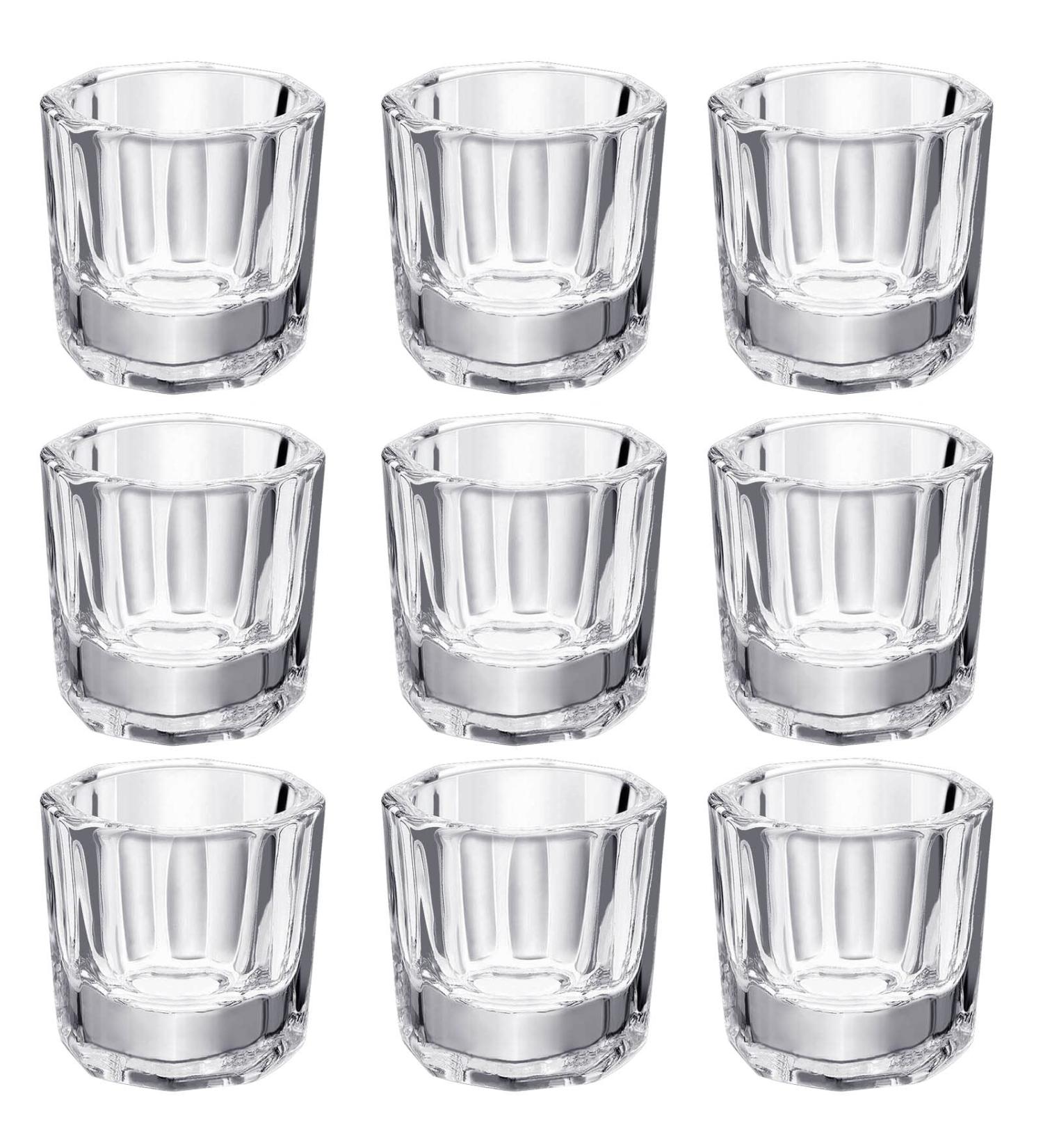 Hioph 10pcs Dappen Dish for Acrylic Nails - Acrylic Glass Jar for Nail Art Manicure Care - Buy Online on GoSupps.com