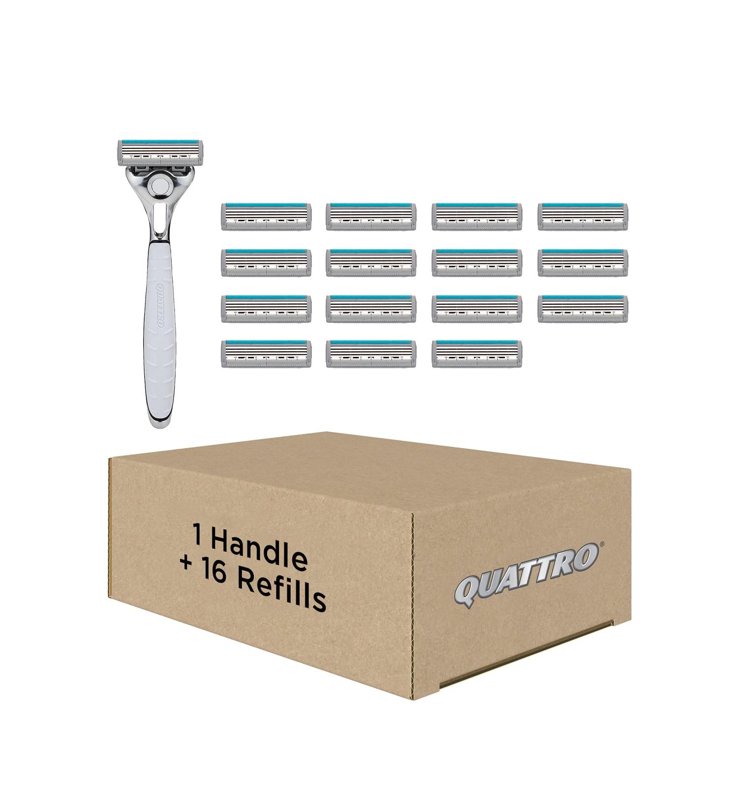 Schick Quattro Titanium Razor | 16 Refill Blades & Comfort | Buy Now! - Buy Online on GoSupps.com