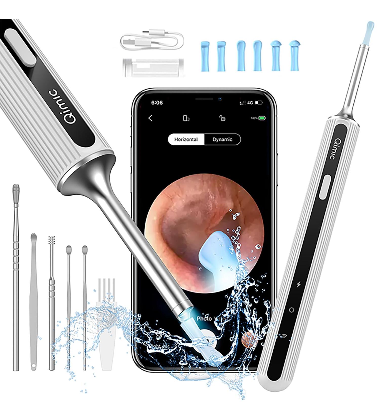 Qimic Wireless Ear Wax Remover 1080P FHD Camera Kit - Visual Otoscope for Adults, Kids & Pets (White) - Buy Online on GoSupps.com