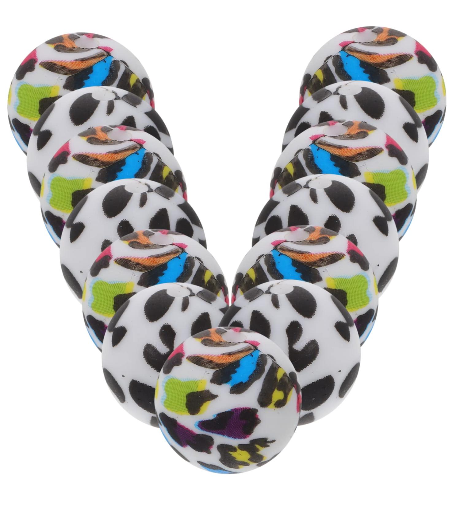 Anneome 20pcs Leopard Print Silicone Bead Set for Pacifier Chains and Baby Teethers - Buy Online on GoSupps.com