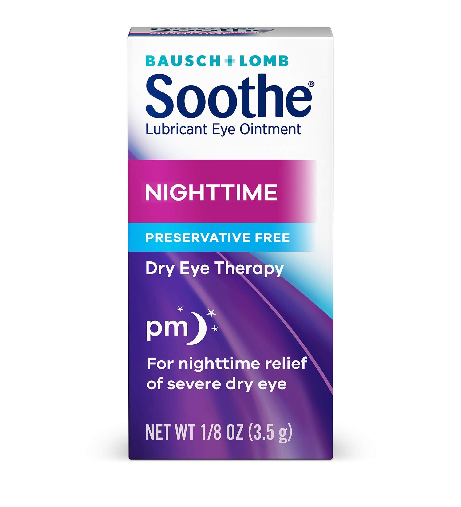 Bausch + Lomb Soothe Nighttime Dry Eye Ointment 0.12oz - Lubricant for Overnight Relief (1 Pack) - Buy Online on GoSupps.com