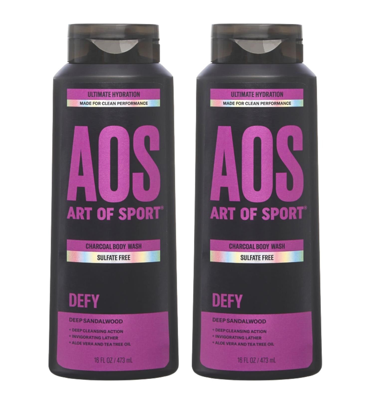 Art of Sport Men's Body Wash - Charcoal & Tea Tree, Sandalwood Fragrance, 16 fl oz (Pack of 2) - Buy Online on GoSupps.com