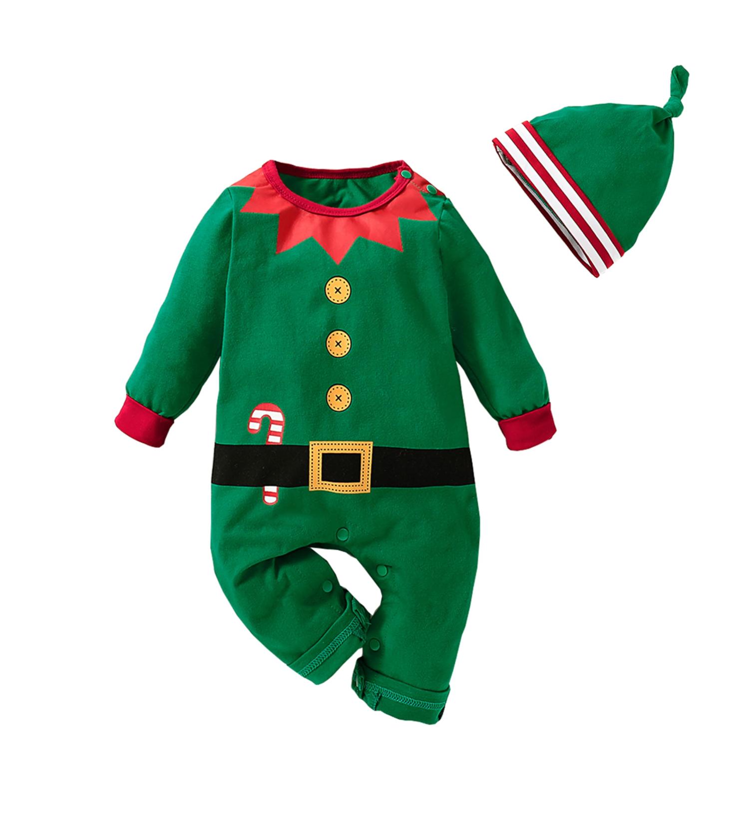LIKPOJA Newborn Baby First Christmas Elf Outfit - Santa Costume with Elf Hat for Baby Boys & Girls 9-12 Months - Buy Online on GoSupps.com