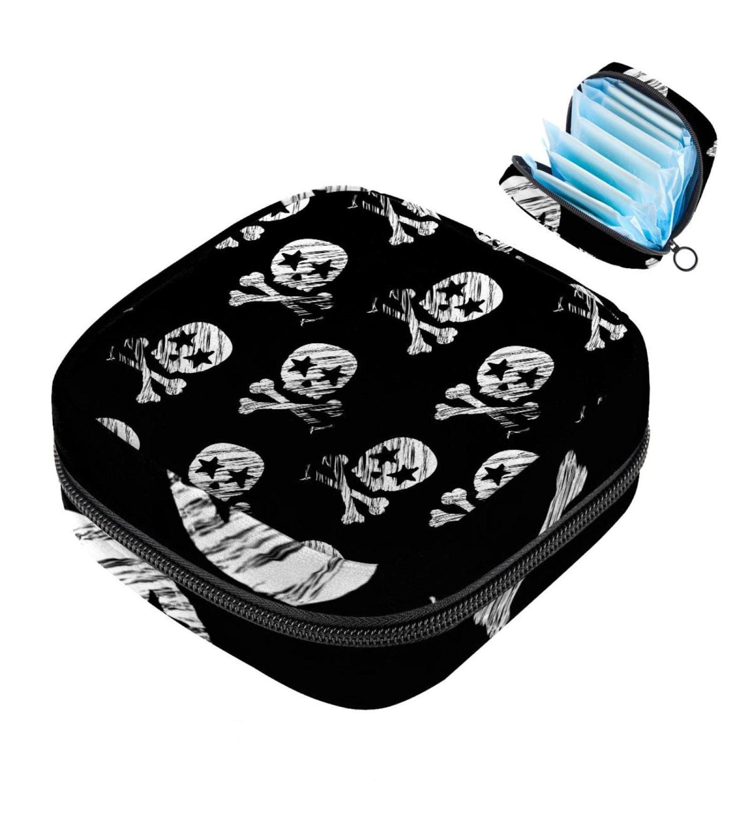 Buy Stylish Napkin Storage Bag - Star-Dead Head Design | Portable Period Bag for Women & Teens | Menstrual Cup Pocket & Breastfeeding Pillow Holder - Buy Online on GoSupps.com