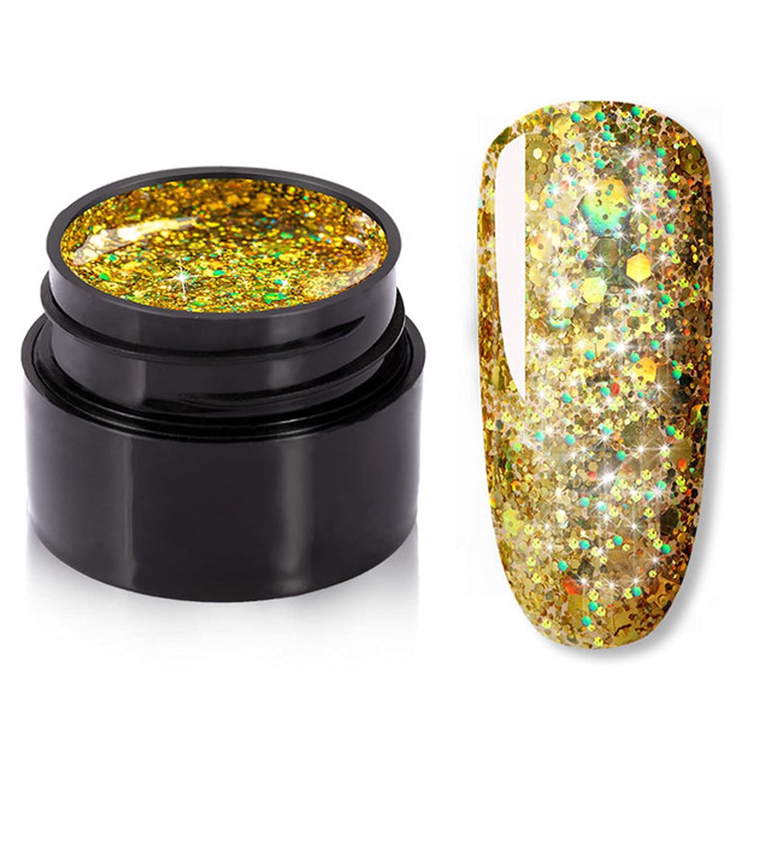 Glitter Diamond Gel Nail Polish Bright For Glitter Painting Nail Art Design Poly UV Top Base Primer For Manicure (2)