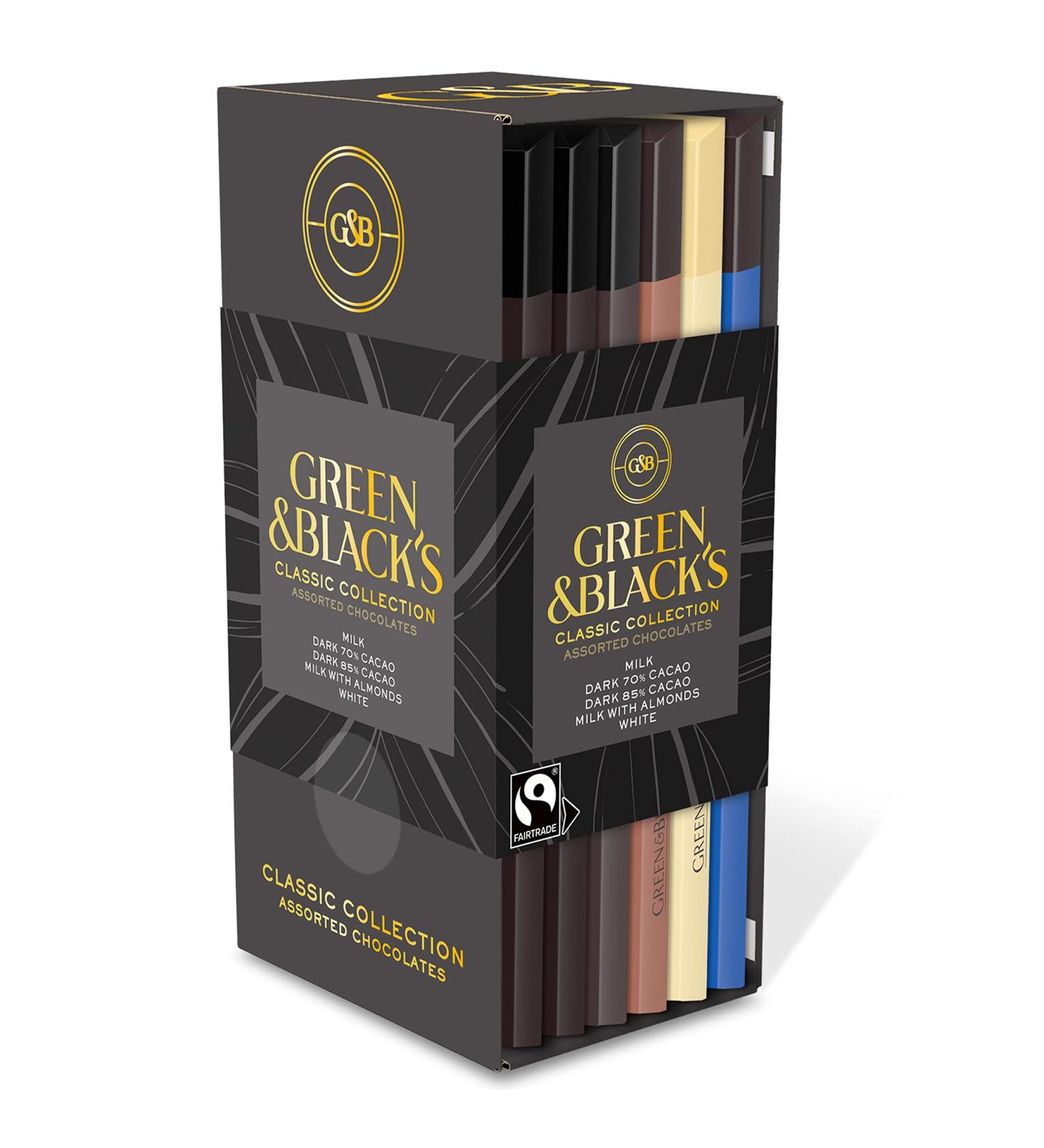 Green & Black's Chocolate Gift Set - 85% Dark, 70% Dark, Milk with Almonds, White - 6 Organic Bars - Buy Online on GoSupps.com