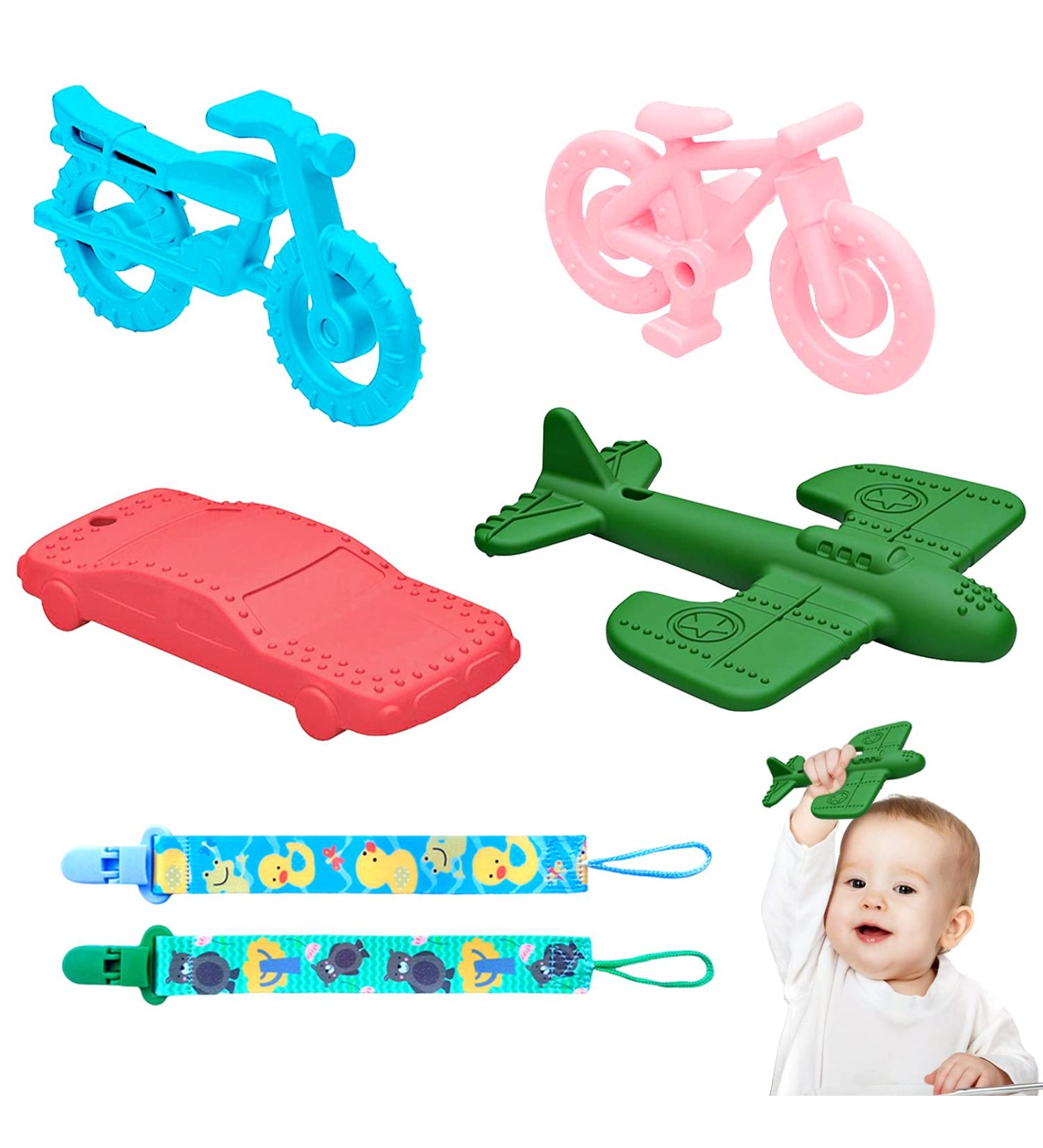 Jilociz Silicone Teething Toy Set for Babies 6-12 Months | BPA Free Chew Toys for Boys and Girls | Early Educational Sensory Toy | Soothe Gums and Provide Relief | Perfect Gift - Buy Online on GoSupps.com