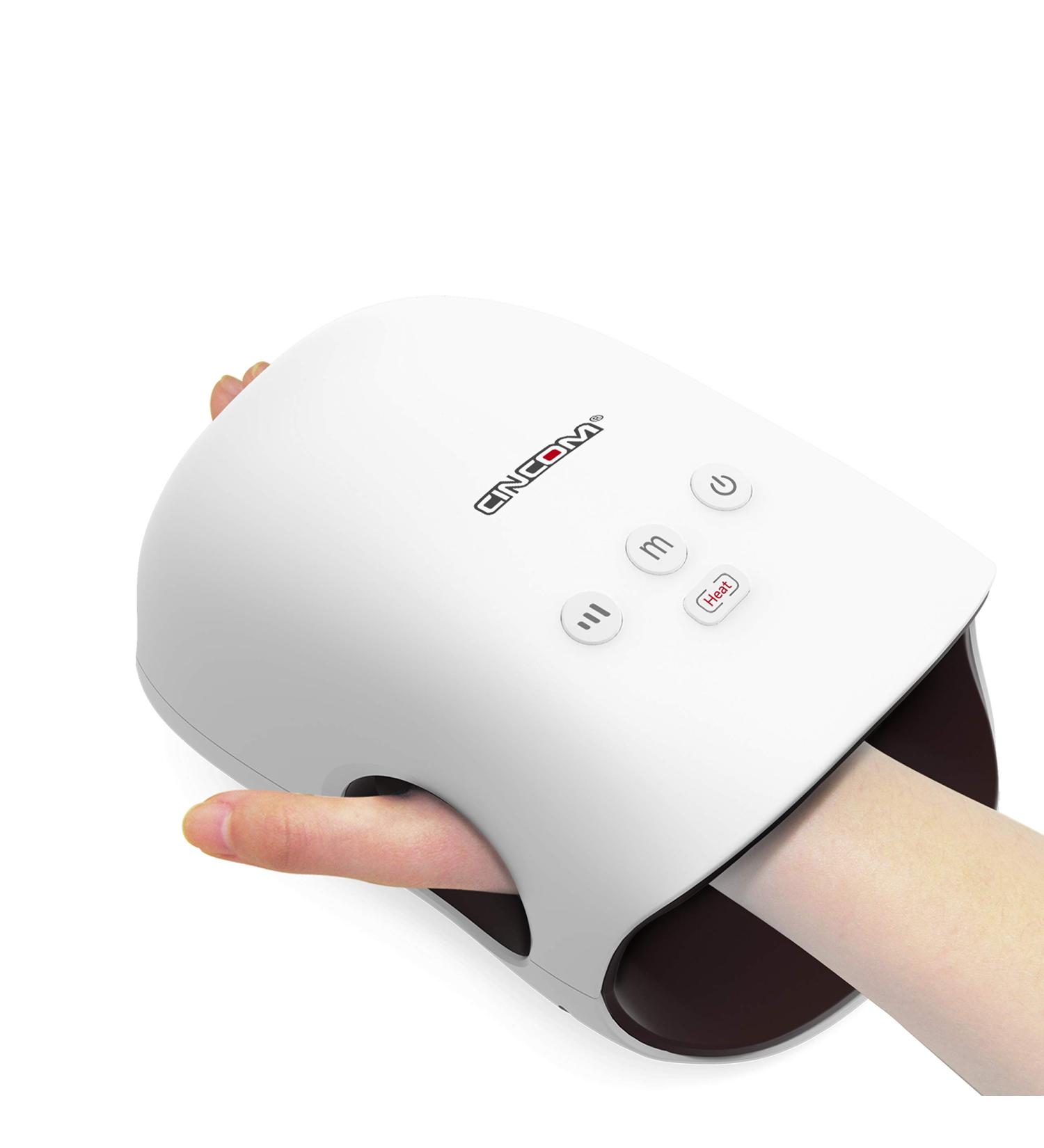 CINCOM Cordless Hand Massager with Heat and Compression - White - Ideal Gifts for Women with Arthritis and Carpal Tunnel - Buy Online on GoSupps.com