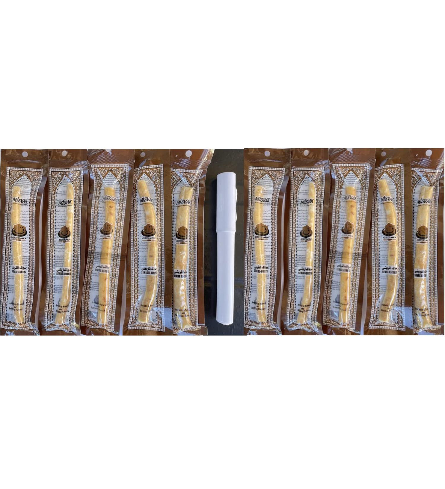 Sewak Al-Kureysi Miswak Sticks - 10 Pieces | Natural Teeth Whitening Kit | Dental Care Islamic Gift | Breath Freshener & Teeth Cleaning - Buy Online on GoSupps.com