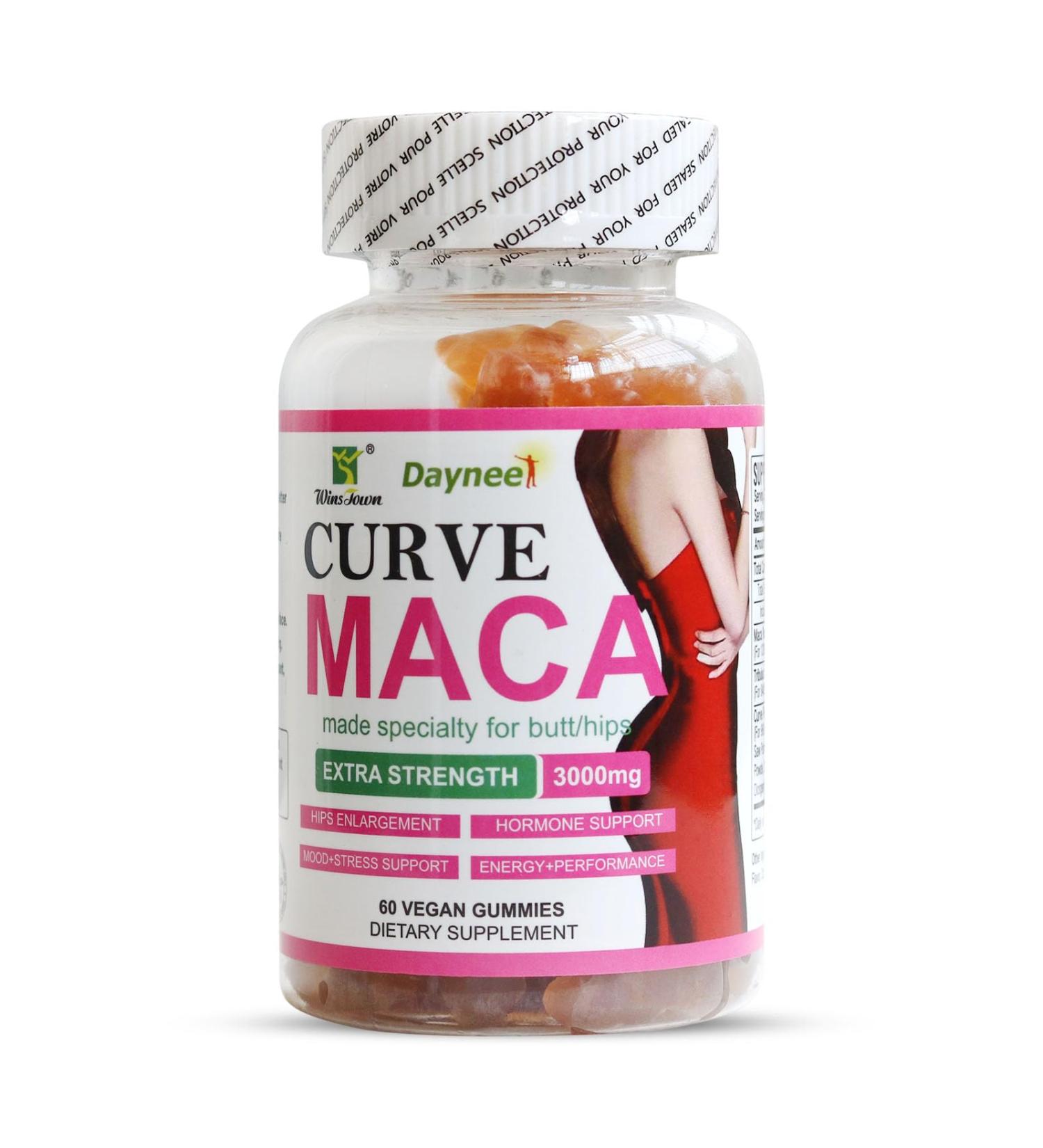 Wins Town Curve Maca Gummies, Premium Maca Root, Vitamin Supplement for Body Wellness, Energy & Hip Curves, 60 Count - Buy Online on GoSupps.com