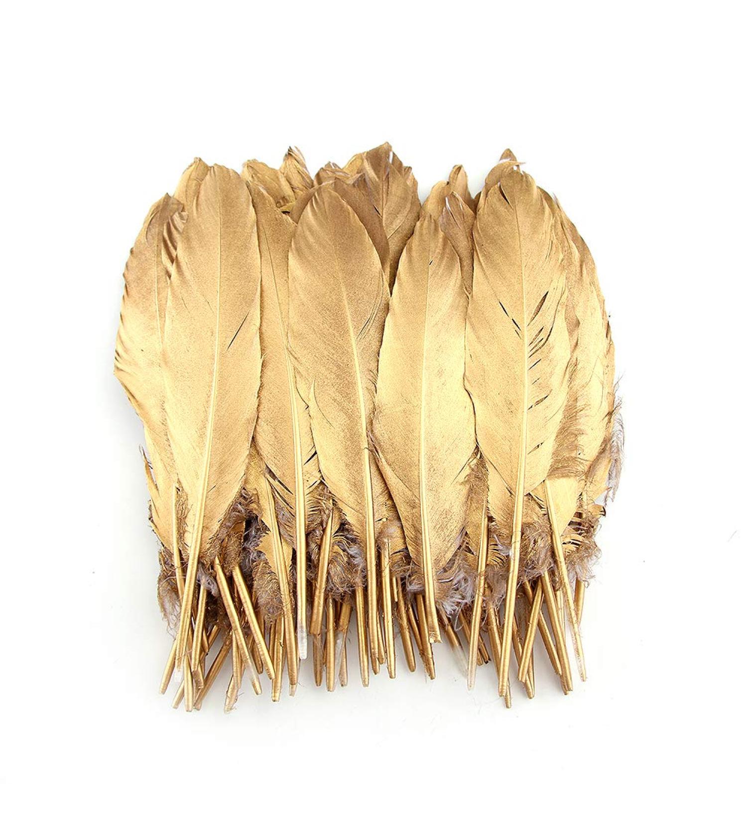 Sowder Natural Goose Feathers Clothing Accessories Pack of 50 (Gold)