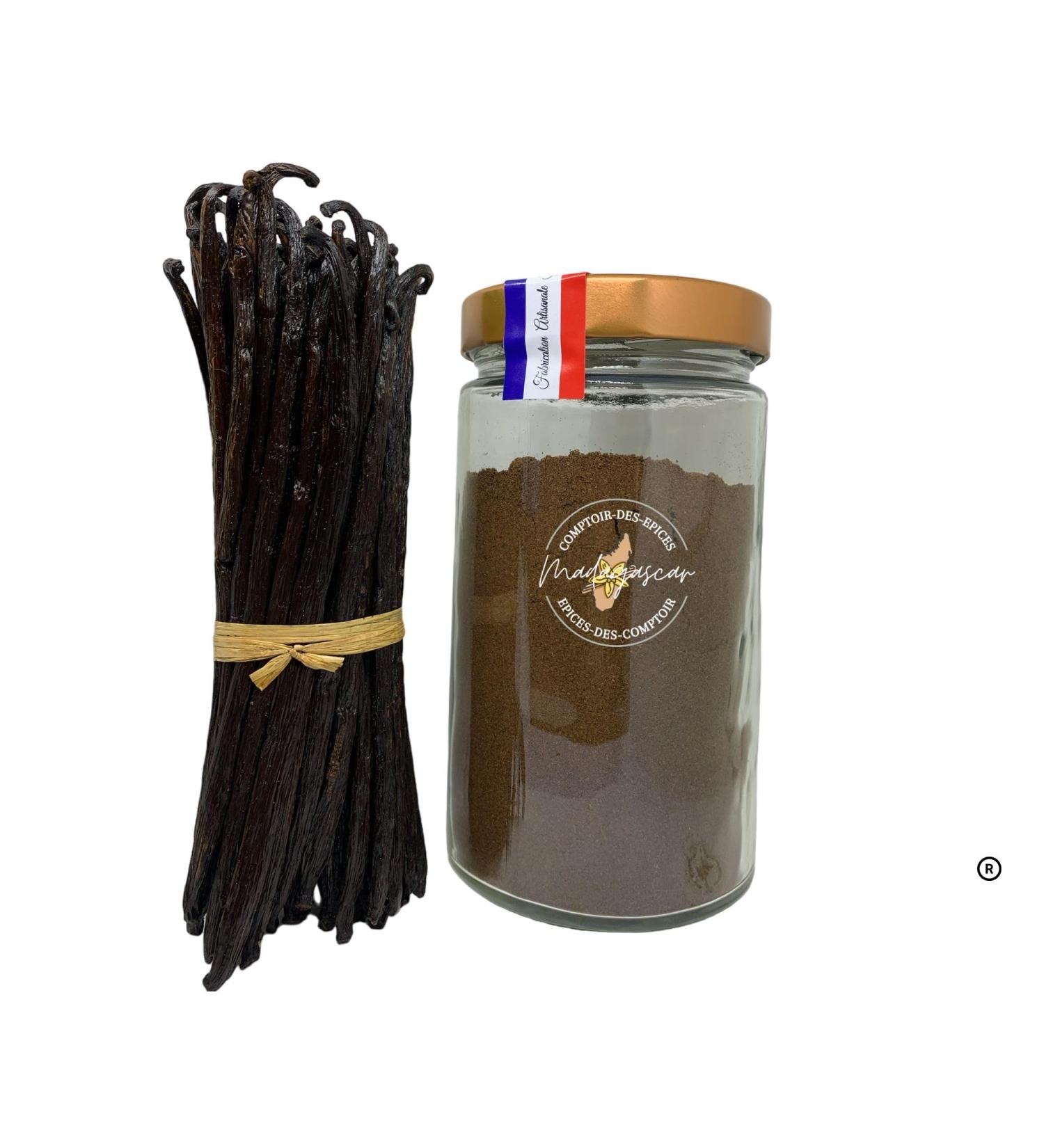 ORGANIC VANILLA POWDER - Bourbon Vanilla Pods from Madagascar Powder (250 g) Pure Vanilla Powder - ECOCERT-FR-01 Certified Organic - Buy Online on GoSupps.com