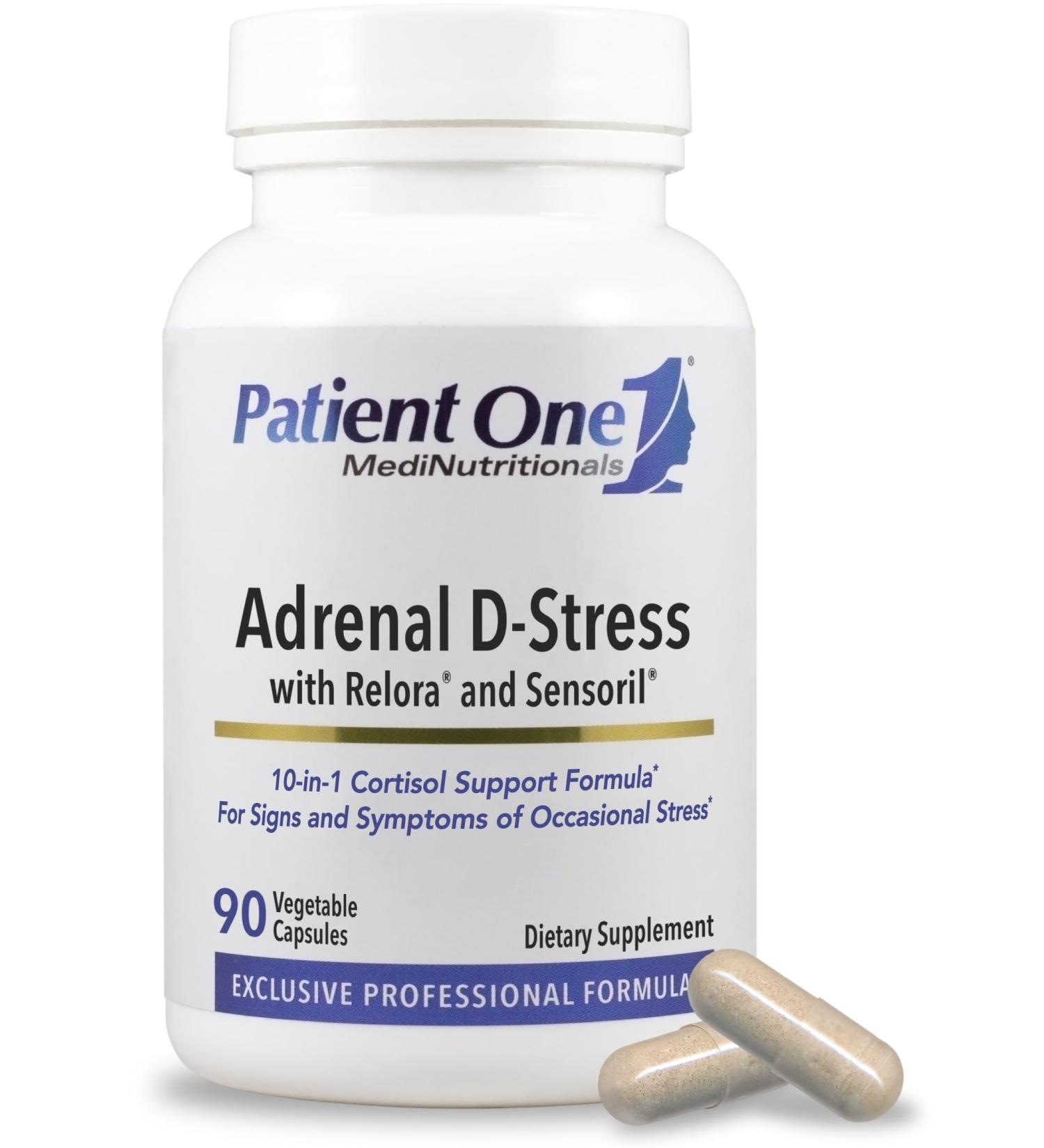 Patient One Adrenal D-Stress | Supplement to Support Healthy Stress Response and Cortisol Levels* | with DHEA Ashwagandha and More | 90 Capsules - Buy Online on GoSupps.com
