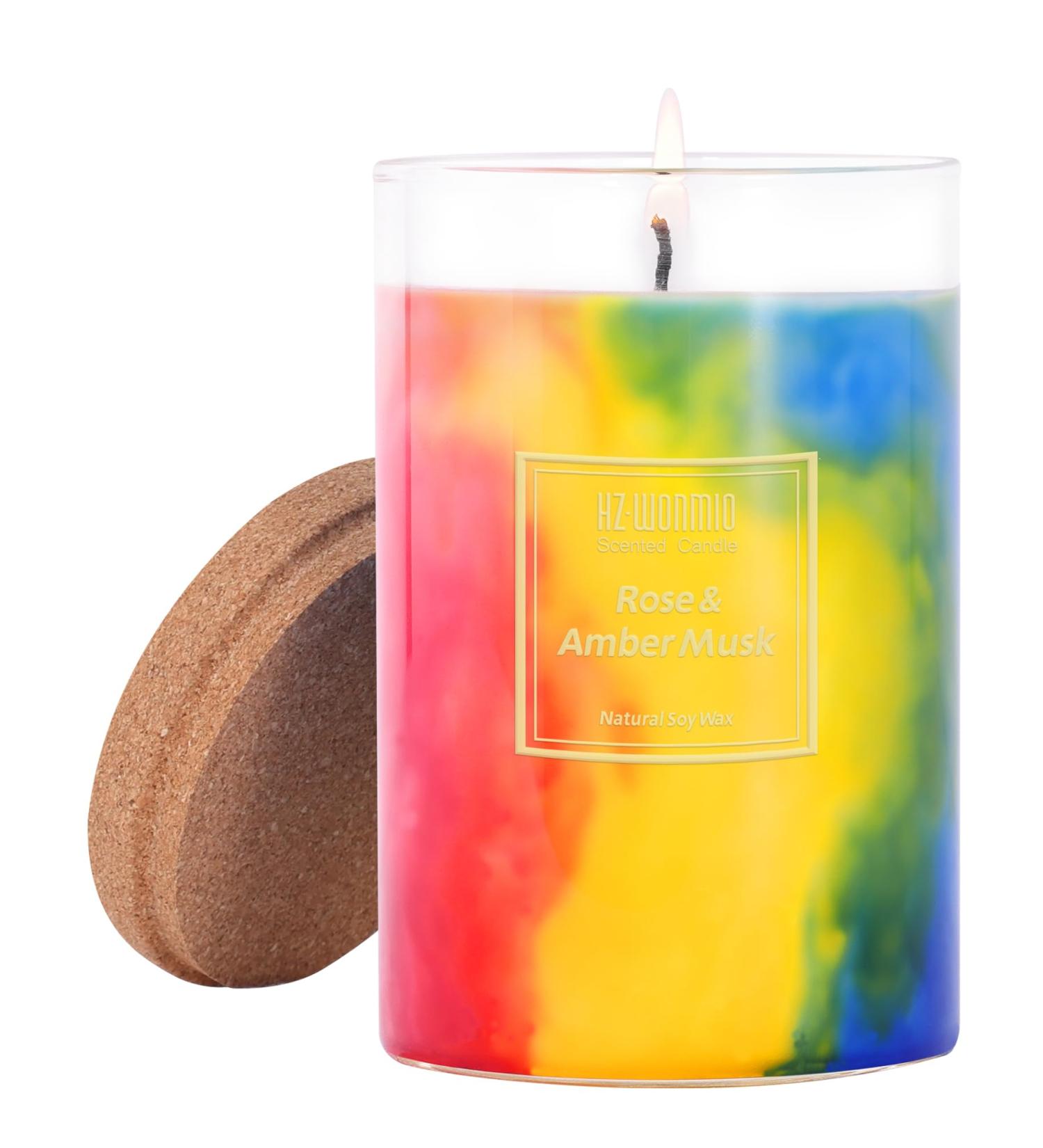 Rose Candle | 15oz Hand-Poured Soy Wax | 90-Hour Burn | Vibrant Romance Aromatherapy | Perfect Candle Gifts for Women | Scented Rose & Amber Musk - Buy Online on GoSupps.com