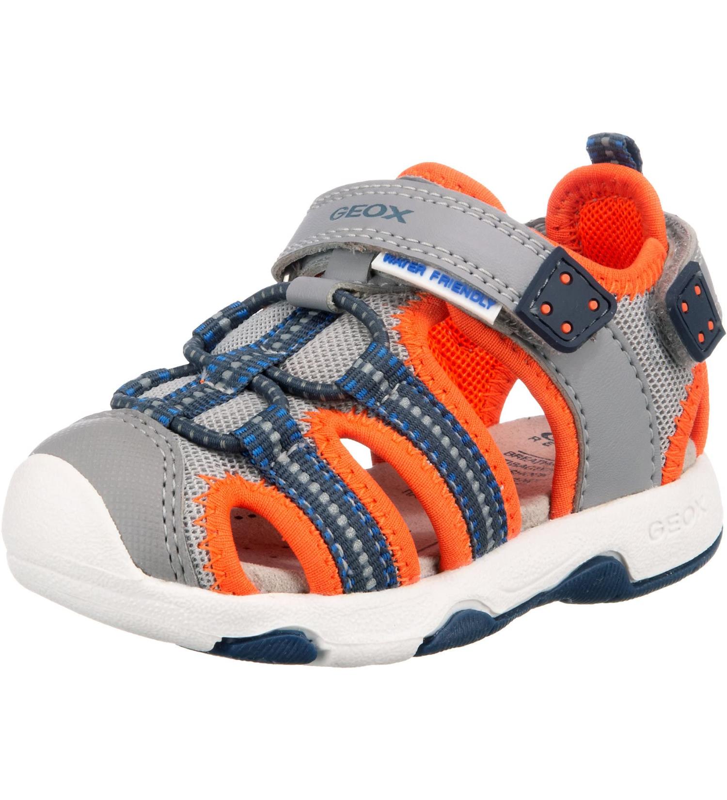 Geox Baby Boys B Sandal Multy - 7.5 UK Child - Grey/Fluo Orange - Buy Online on GoSupps.com