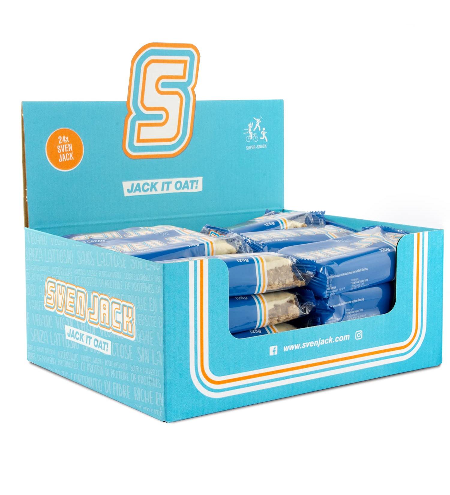 Buy Sven Jack Energy Cake - Cookies & Cream Flavor | 24x125g Fitness Bars | Oatmeal Energy Bars for Everyday Life - High in Long-Chain Carbs - Buy Online on GoSupps.com