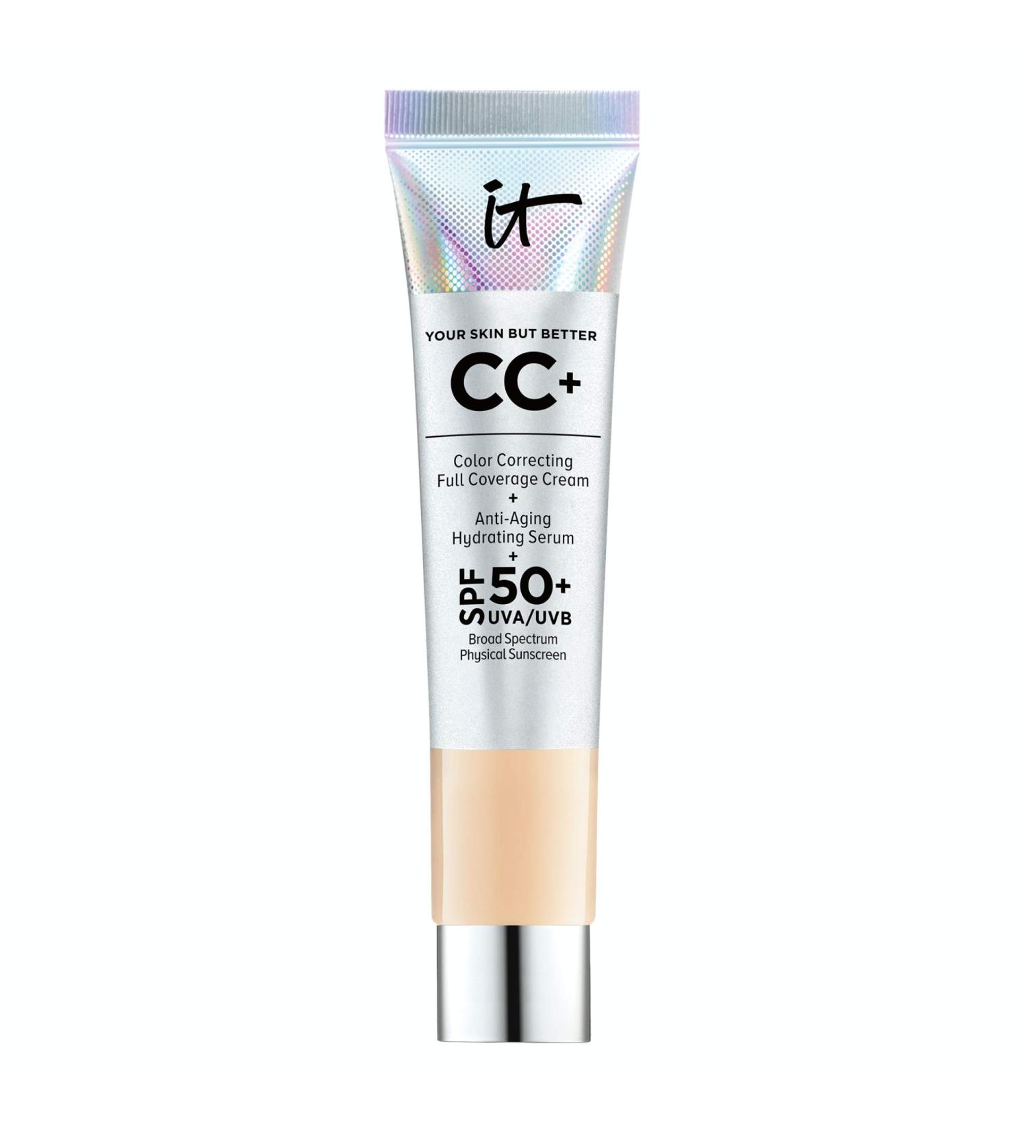 IT Cosmetics CC+ Cream Travel Size Light (W) - Full-Coverage Color Correcting Foundation with SPF 50+ - 0.406 fl oz - Buy Online on GoSupps.com