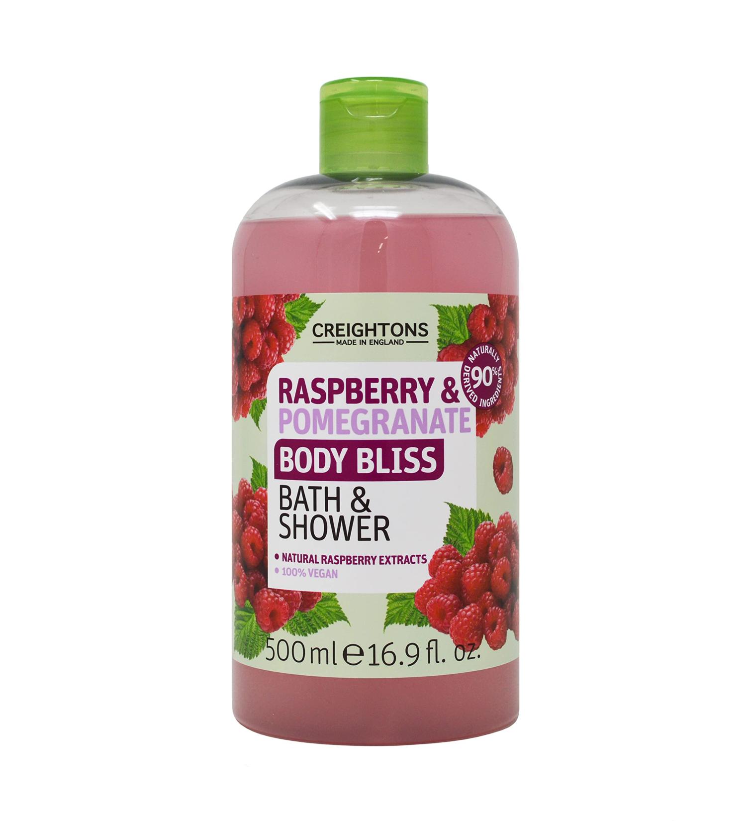 Creightons Body Bliss Raspberry and Pomegranate Bath and Shower Gel - 500ml | Cruelty-Free & Vegan | 90% Natural Ingredients - Buy Online on GoSupps.com