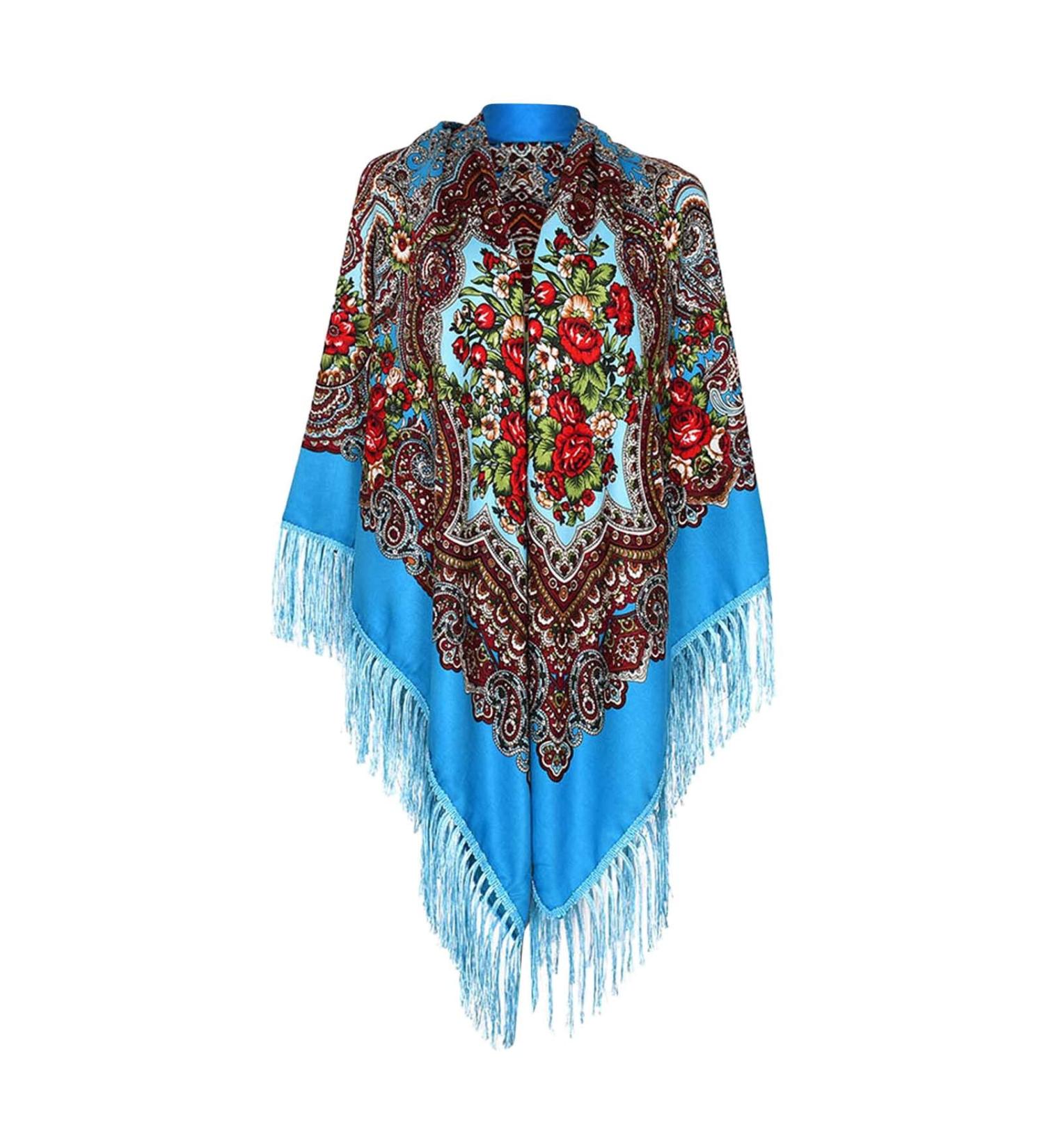Women's Warm Autumn Triangle Scarf | Cozy Casual Winding Triangular Scarf in Sky Blue - Buy Online on GoSupps.com