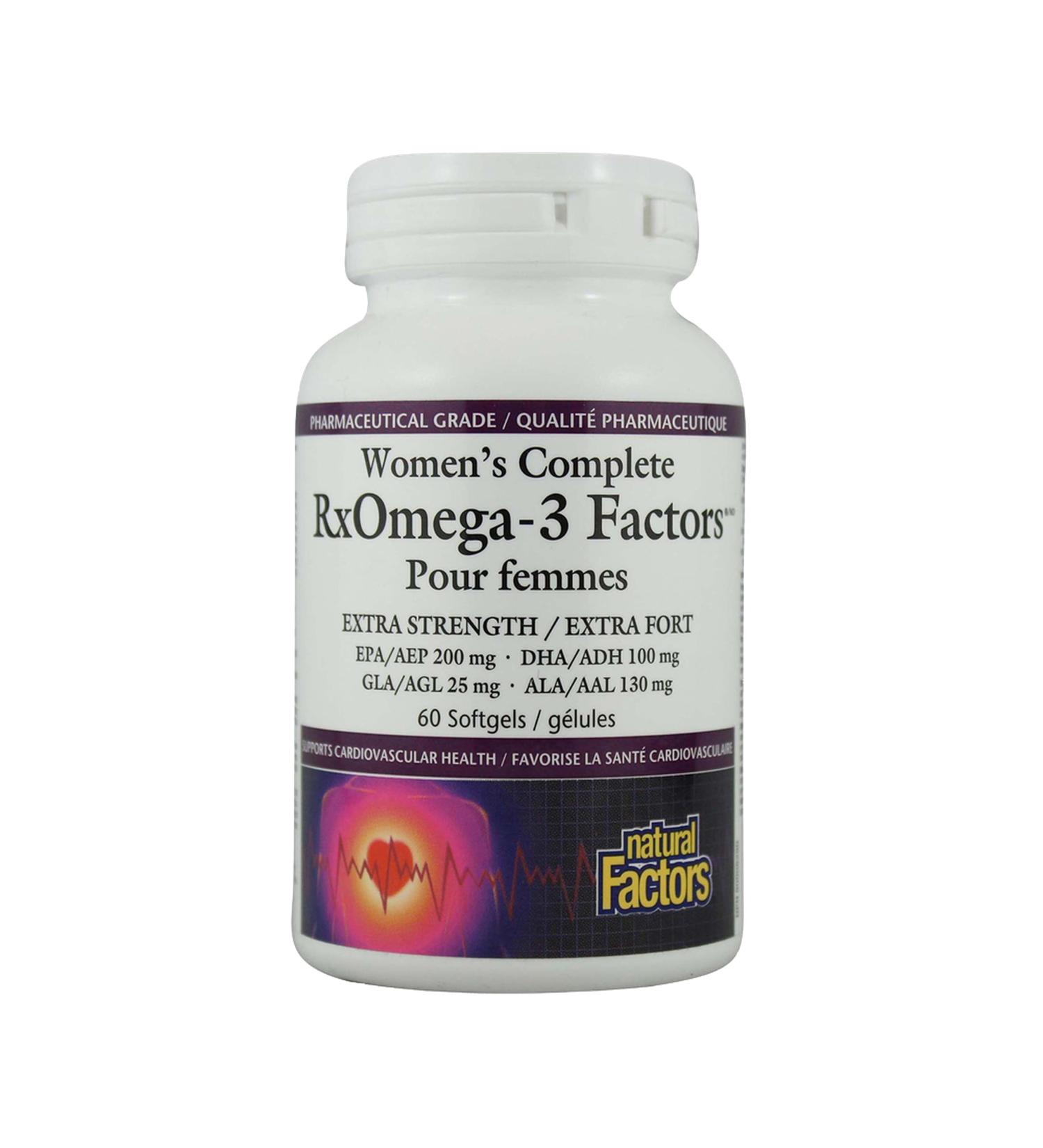 Natural Factors Women's Complete RxOmega-3 Factors 60 Softgels - Buy Online on GoSupps.com