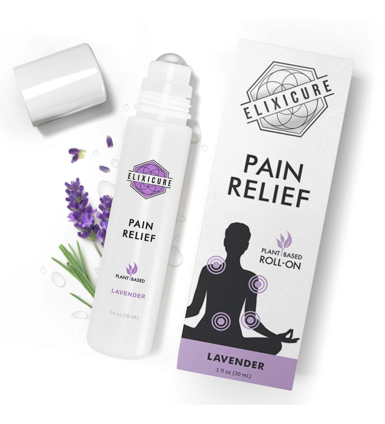 Elixicure Lavender Natural Pain Relief Cream Roll-On for Arthritis & Joint Pain - Fast Acting, Long Lasting, Non Greasy - 1 fl oz - Buy Online on GoSupps.com
