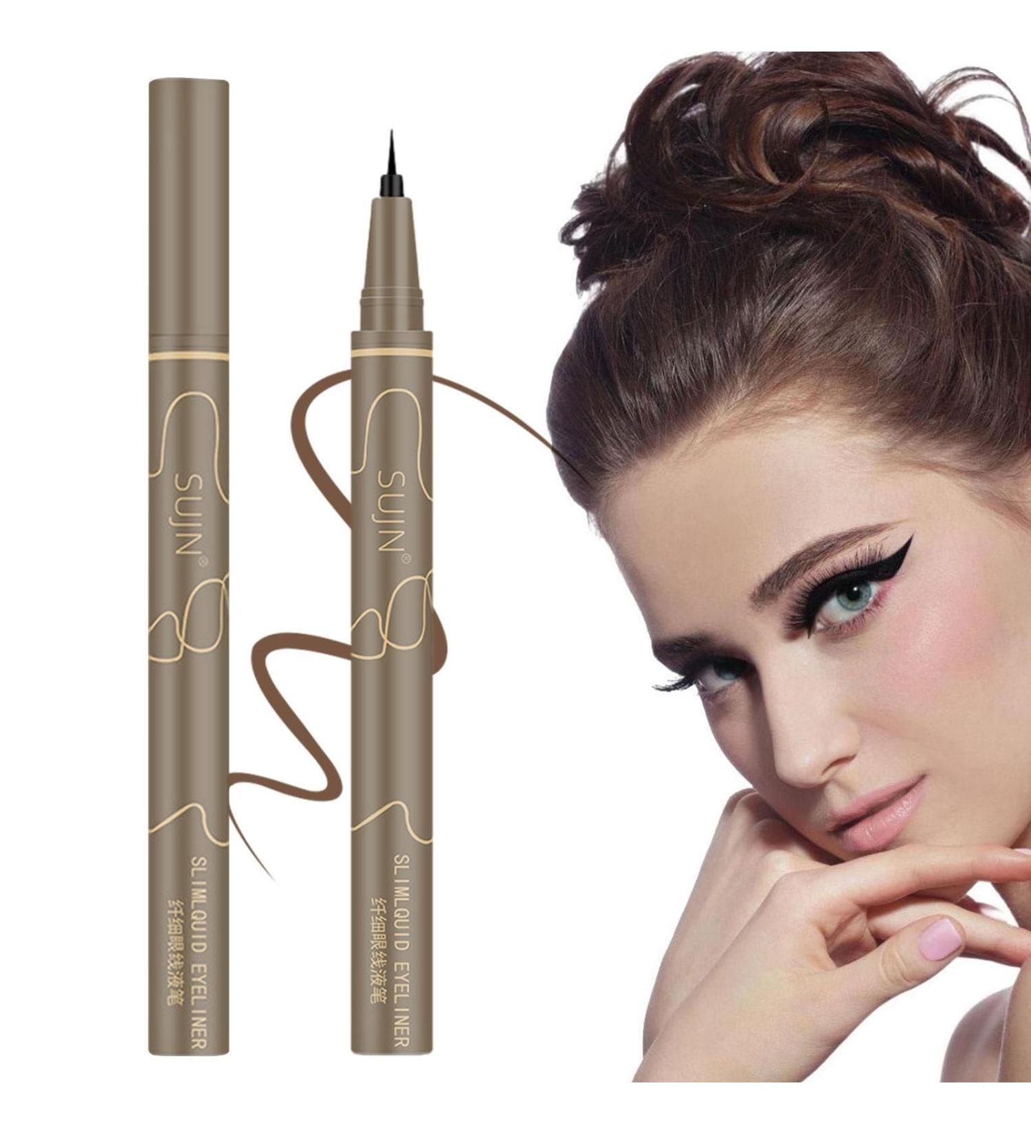 Waterproof Eyeliner High-Pigmented Extra-Fine Ink Eyeliner All Day Waterproof Liquid Eyeliner Makeup for Beginner Professional Makeup Artist and Daily Use Jiem-ca 04# Gray Brown - Buy Online on GoSupps.com
