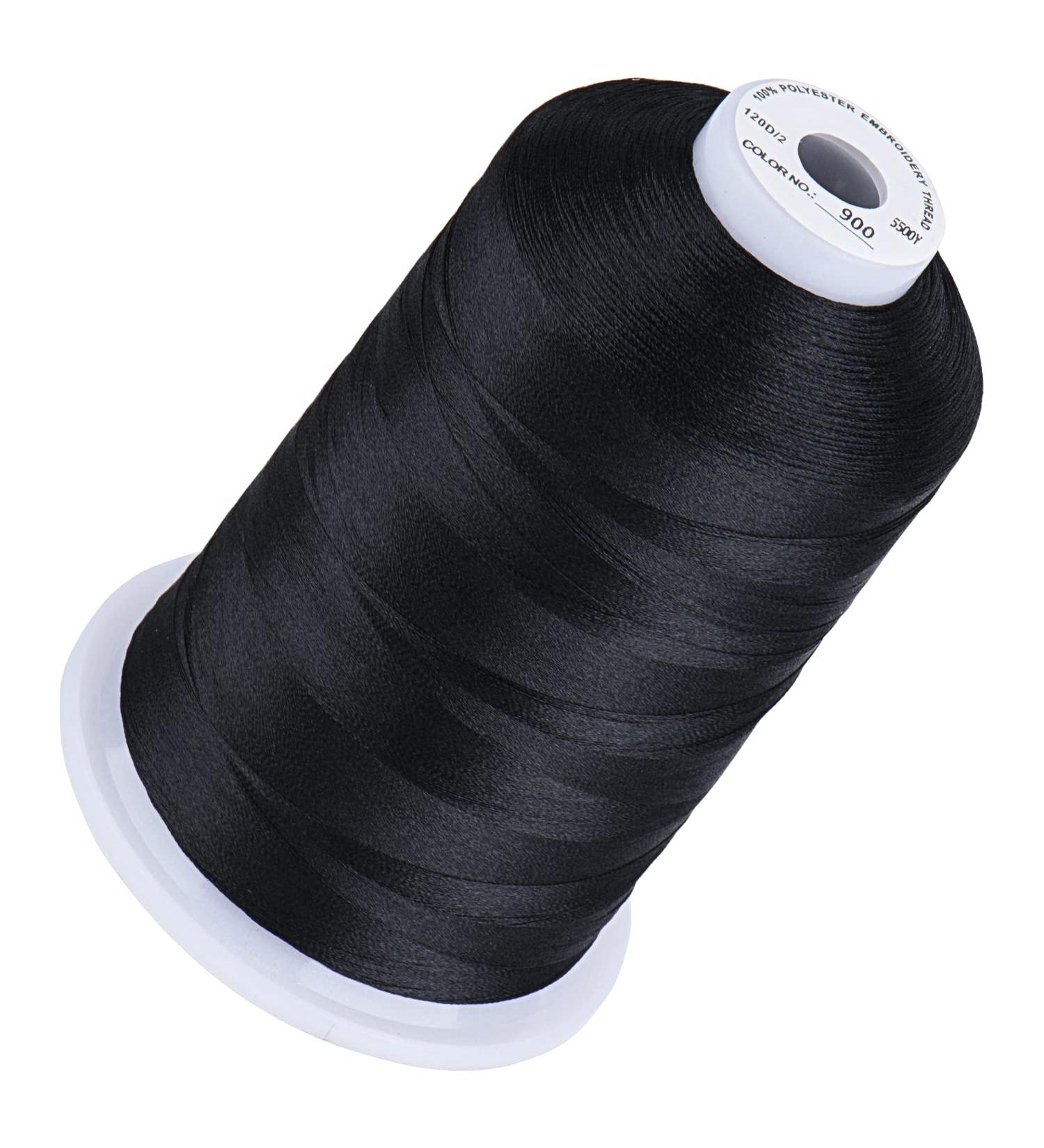 Simthread Black 900 Embroidery Thread 5500 Yards 40wt Polyester for Brother, Babylock, Janome, Singer, Pfaff, Husqvarna, Bernina Machines - Buy Online on GoSupps.com