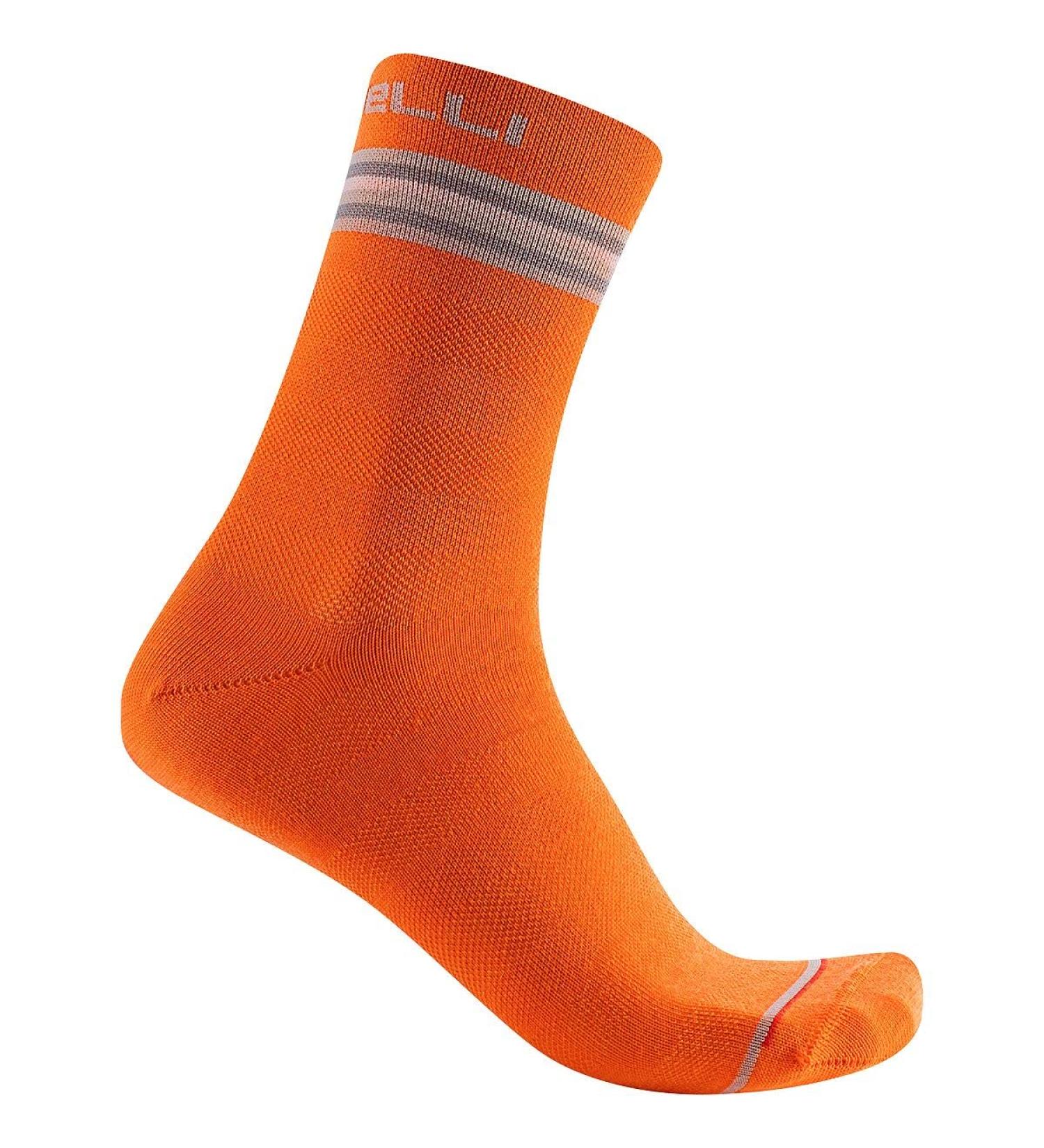 CASTELLI Women's Go W 15 Sock Socks L MELON/NICKEL GRAY