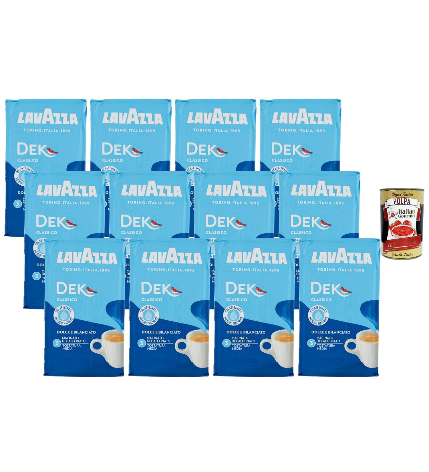 Lavazza DEK Classico Caf moulu d caf in 12 x 250 g (3 kg) M thode naturelle doux & quilibr torr faction moyenne id al moka & espresso lot conomique - Buy Online on GoSupps.com