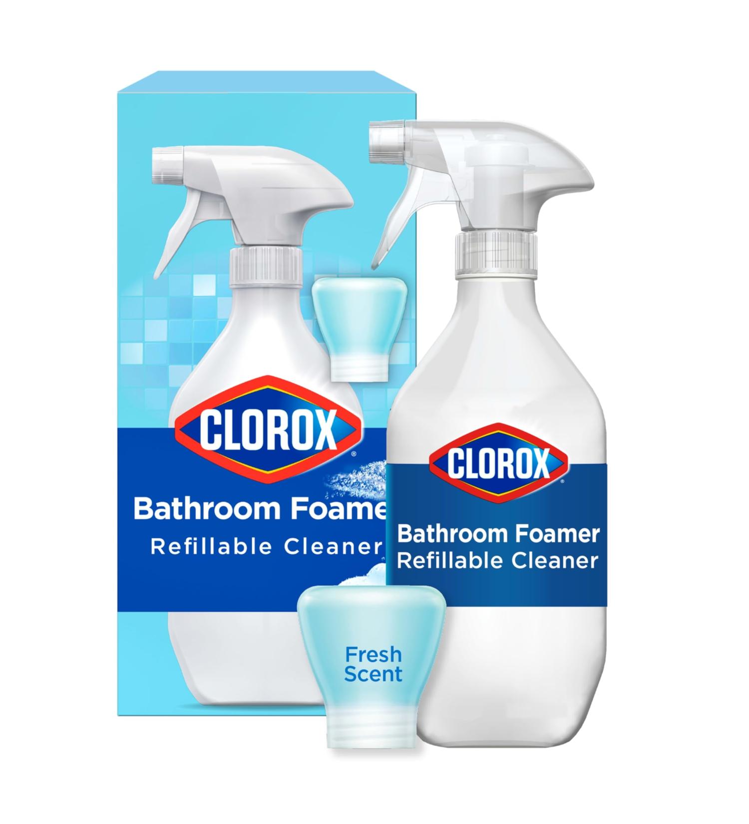 Clorox Bathroom Foamer Cleaner - Refillable Fresh Scent 1.13 Fl Oz - Household Essentials for a Sparkling Clean Home - Buy Online on GoSupps.com
