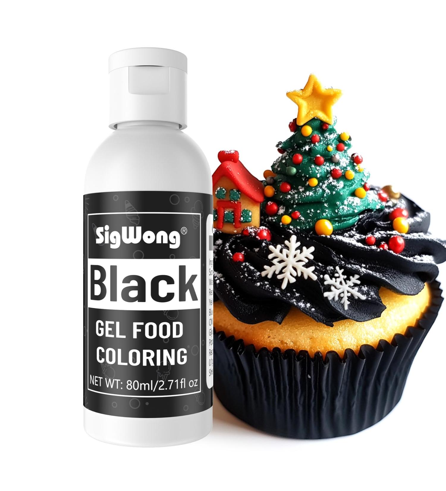 Gel Food Coloring - 80ml Black Gel Based Food Dye Vibrant Tasteless Concentrated Food Coloring for Cake Cookie Decorating Easter Egg Icing Fondant Baking Macaron - 2.71 Fl.Oz Bottles (Christmas) - Buy Online on GoSupps.com