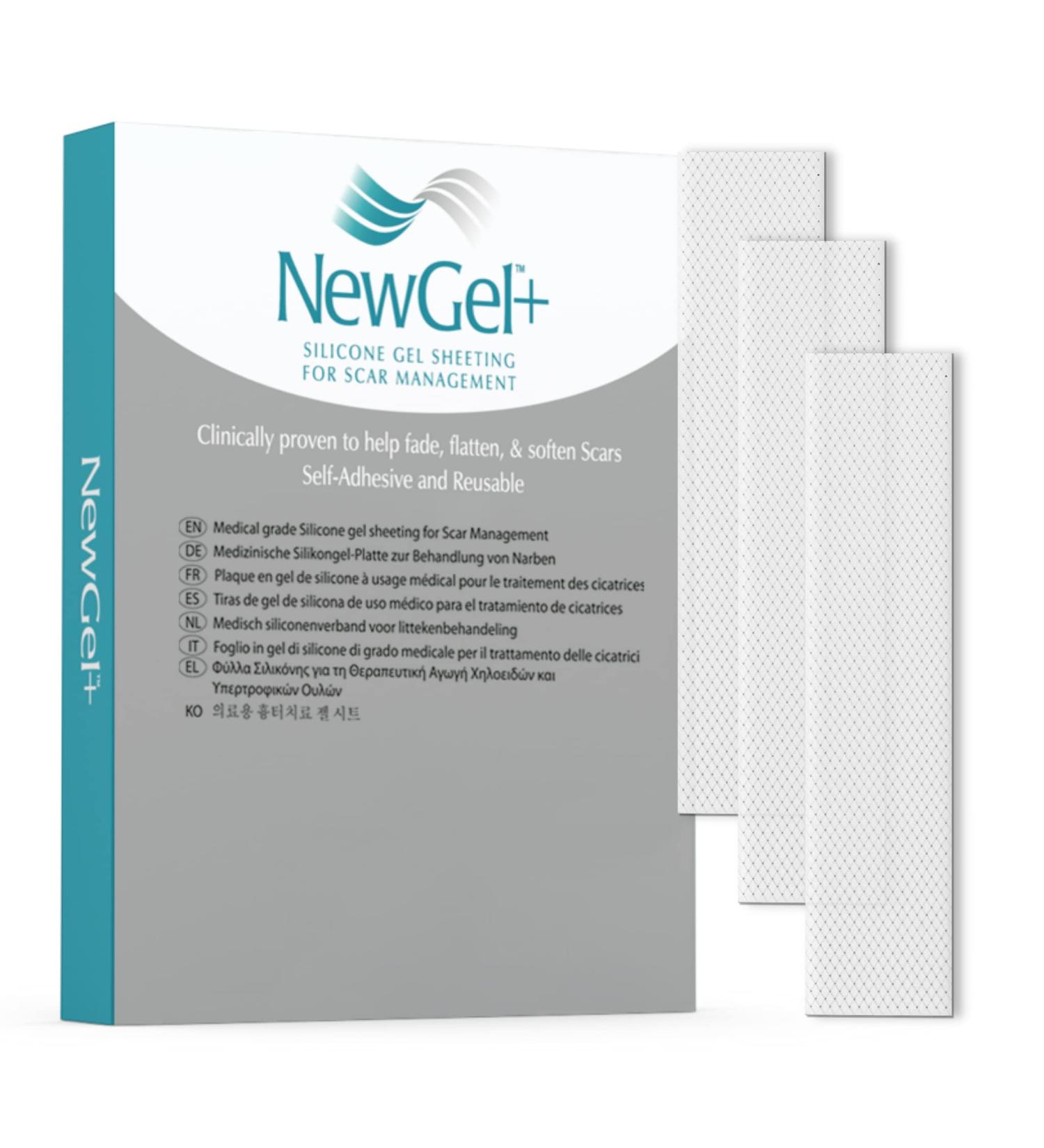 NewGel+ Advanced Silicone Scar Treatment Strip 1mm Thick - 3 Count, Clear - Buy Online on GoSupps.com