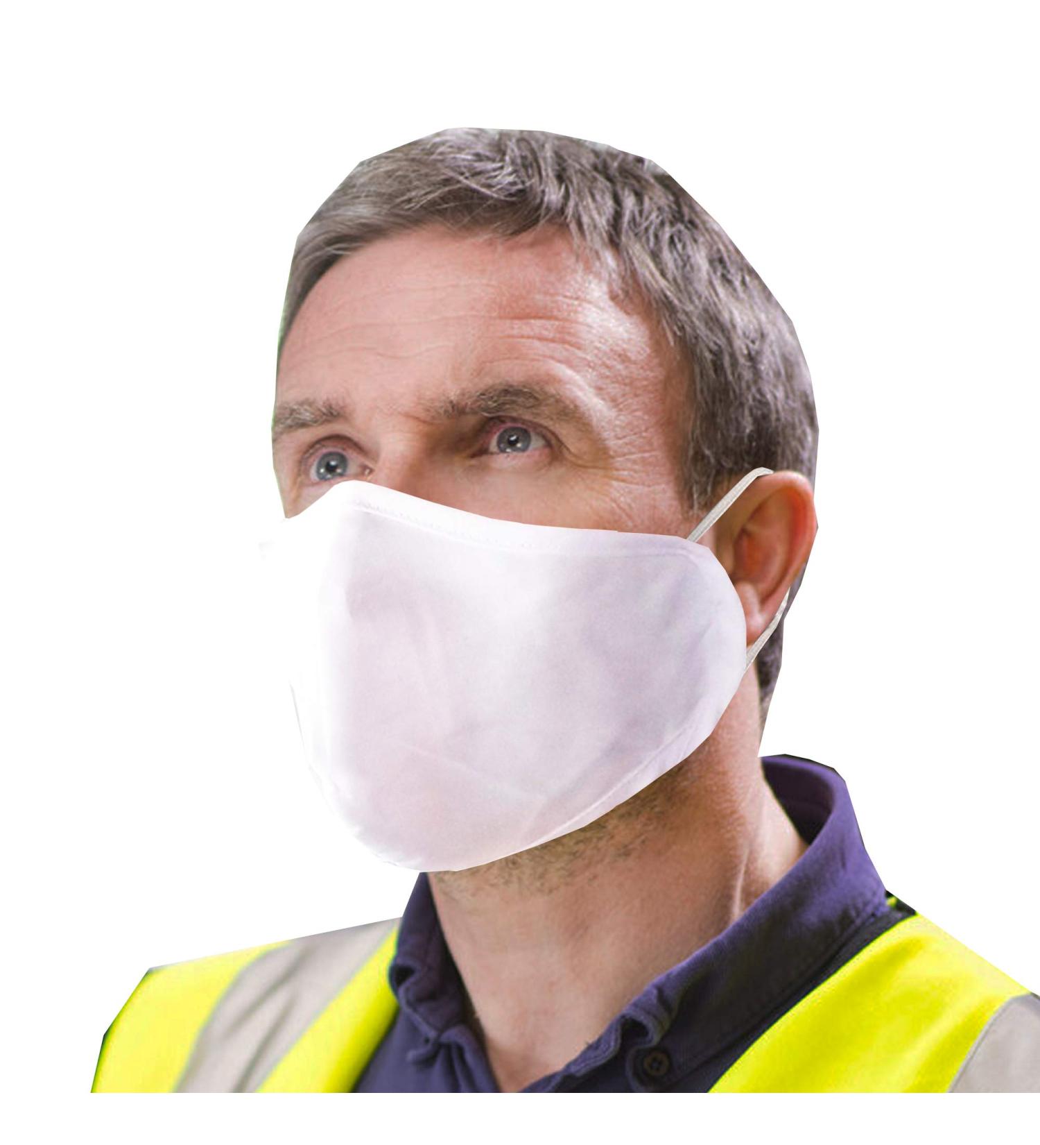 3-Layer Reusable Face Cover Non Medical Face Mask (Pack of 2) Blue/White - Buy Online on GoSupps.com