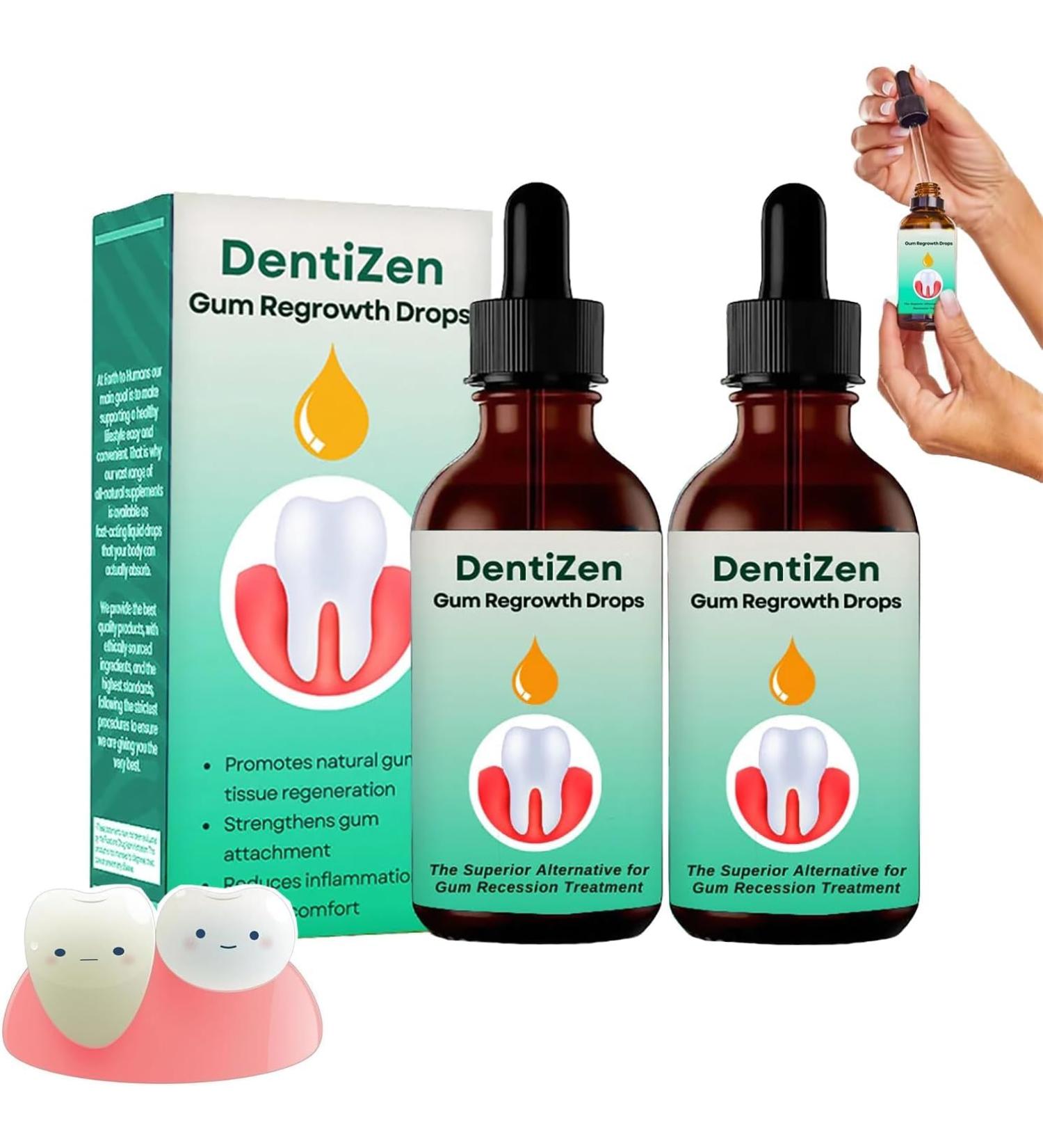 Dentizen Gum Regrowth Drops | Natural Gum Restore Liquid Mouthwash (2pcs) | International Shipping Available - Buy Online on GoSupps.com