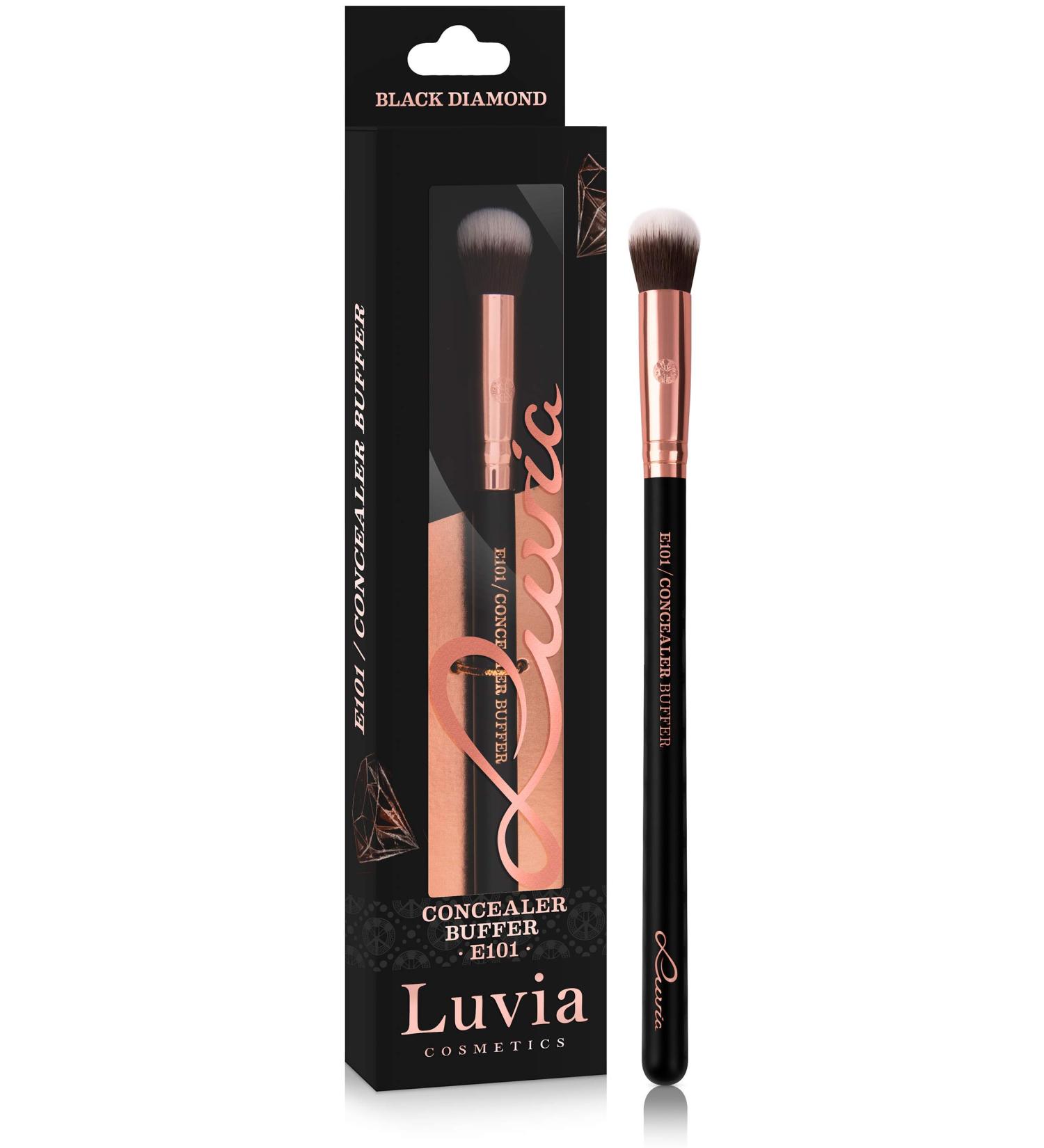 Luvia E101 Concealer Brush - Vegan Black/Rose Gold Buffer Brush for Flawless Makeup - Buy Online on GoSupps.com