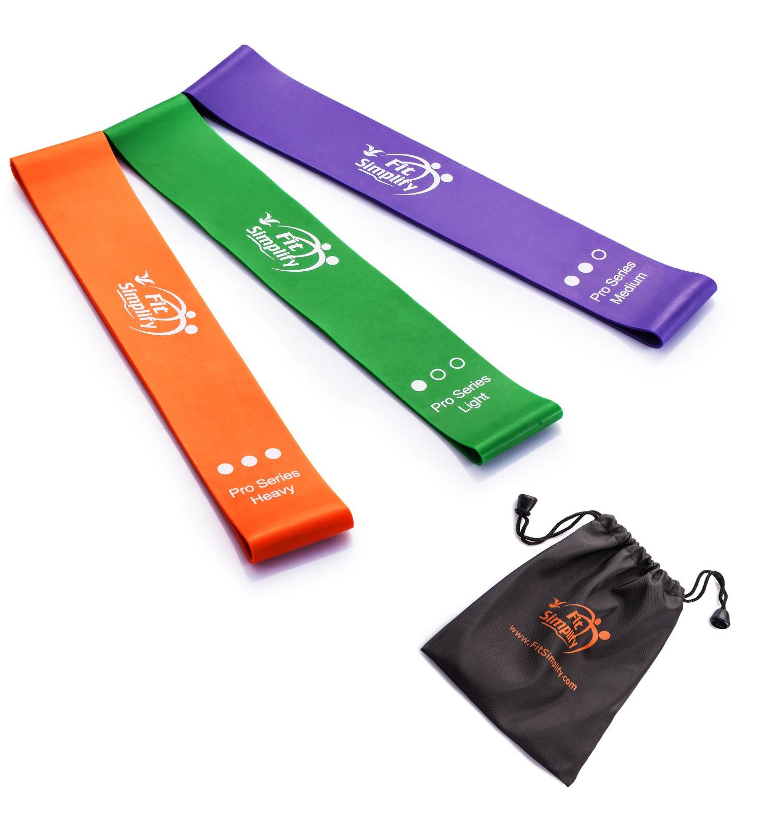 Fit Simplify Pro Series Resistance Loop Exercise Bands - Set of 3 for Full-Body Workouts | International Shipping Available - Buy Online on GoSupps.com