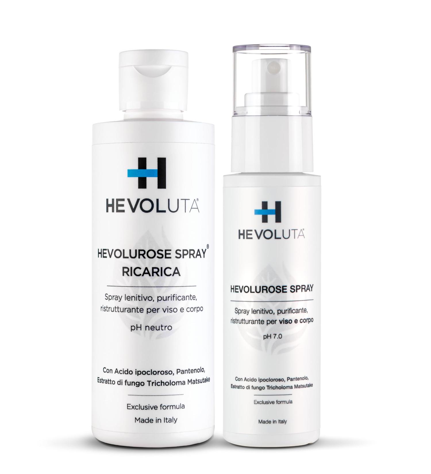  HEVOLUTA Hevolurosis Spray 100ml with Refill Soothing & Refreshing Relief for Sensitive Skin Acne Sunburn & Insect Bites with Hypochlorous Acid Moisturizer (Spray+Refill) - Buy Online on GoSupps.com