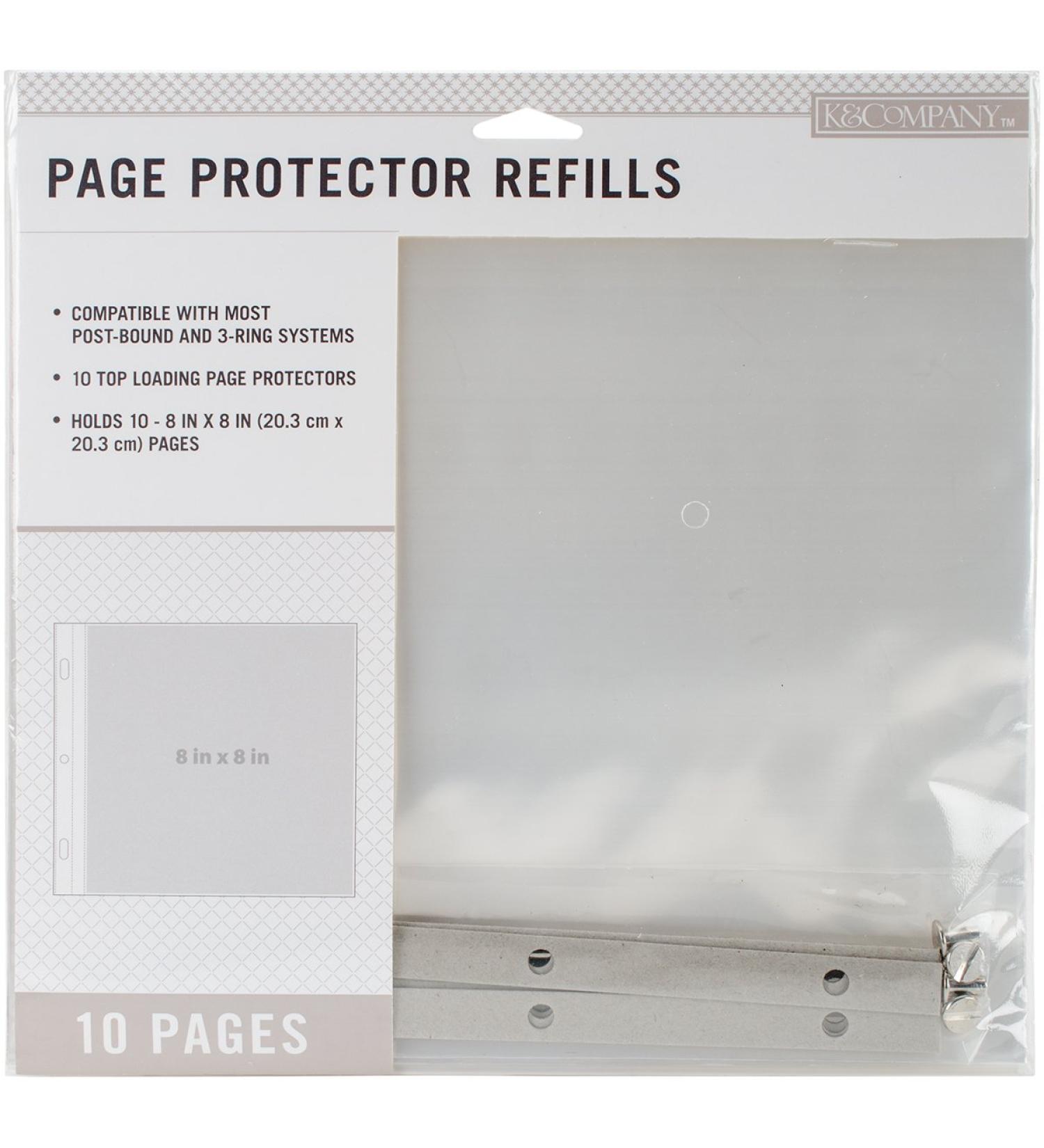 K&Company Post Bound Scrapbook Album Page Protector Refill Pack Multicolor