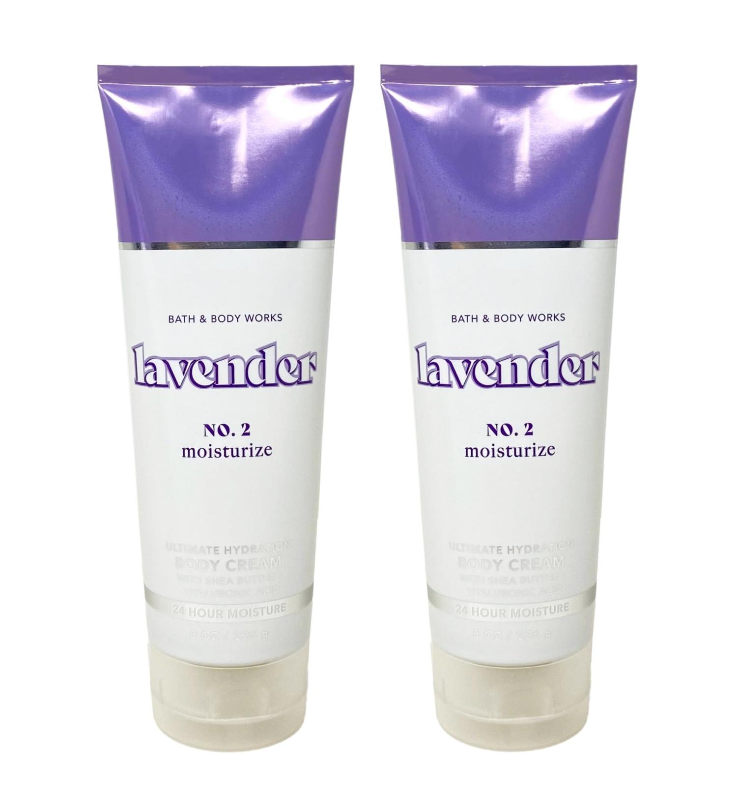Bath and Body Work LAVENDER 2 Piece Ultimate Hydration Body Cream Gift Set - Full Size Purple