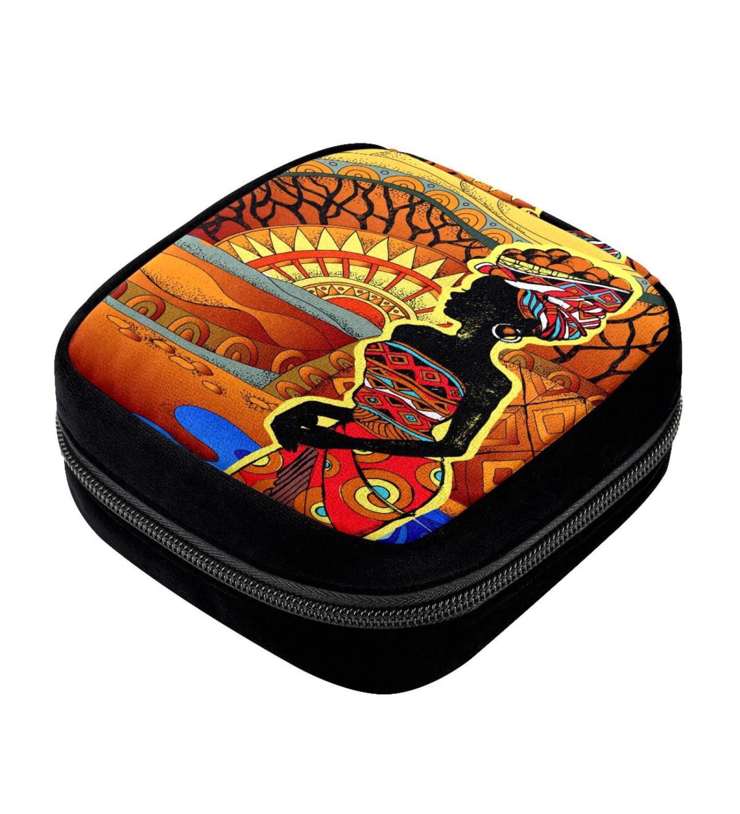Sanitary Napkin Storage Bag - African Tribal Art Color355 | GIAPB Period Bag - Buy Online on GoSupps.com