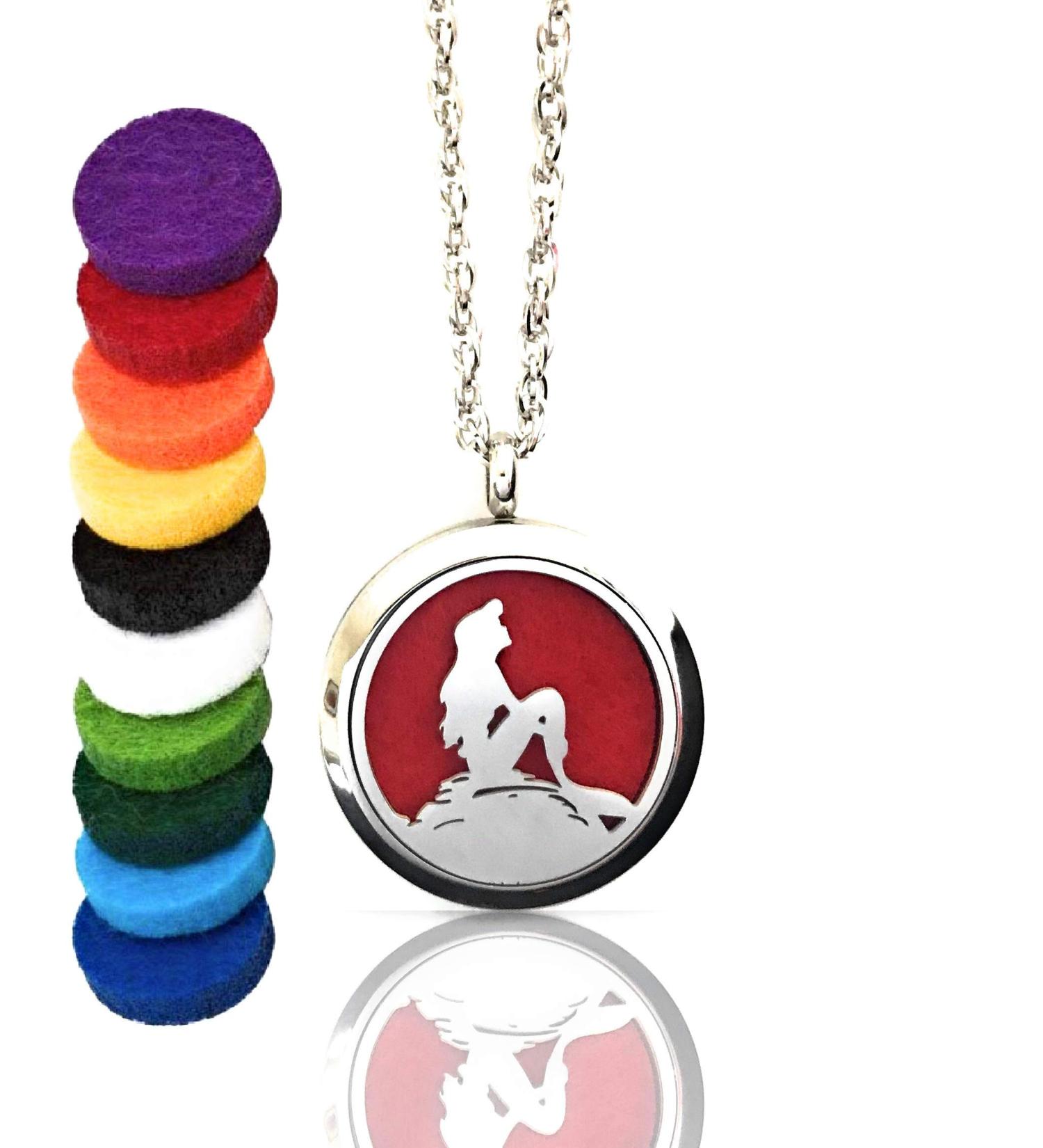 FIKA Ariel Little Mermaid Air Freshener Diffuser Locket - Aromatherapy Essential Oils Necklace for International Shipping - Buy Online on GoSupps.com