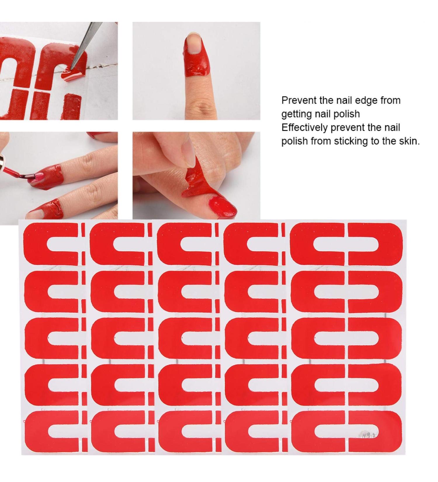Latex Nail Polish Barrier - 50pcs Protector for Home & Salon Use | Anti-Overflow Hot Stamping - Buy Online on GoSupps.com