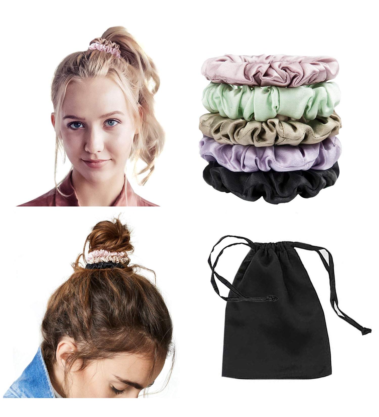 Buy Lilysilk 100% Silk Hair Ties - Premium Ponytail Holders for Women | Multi-Way Thin 5 Pack - Buy Online on GoSupps.com