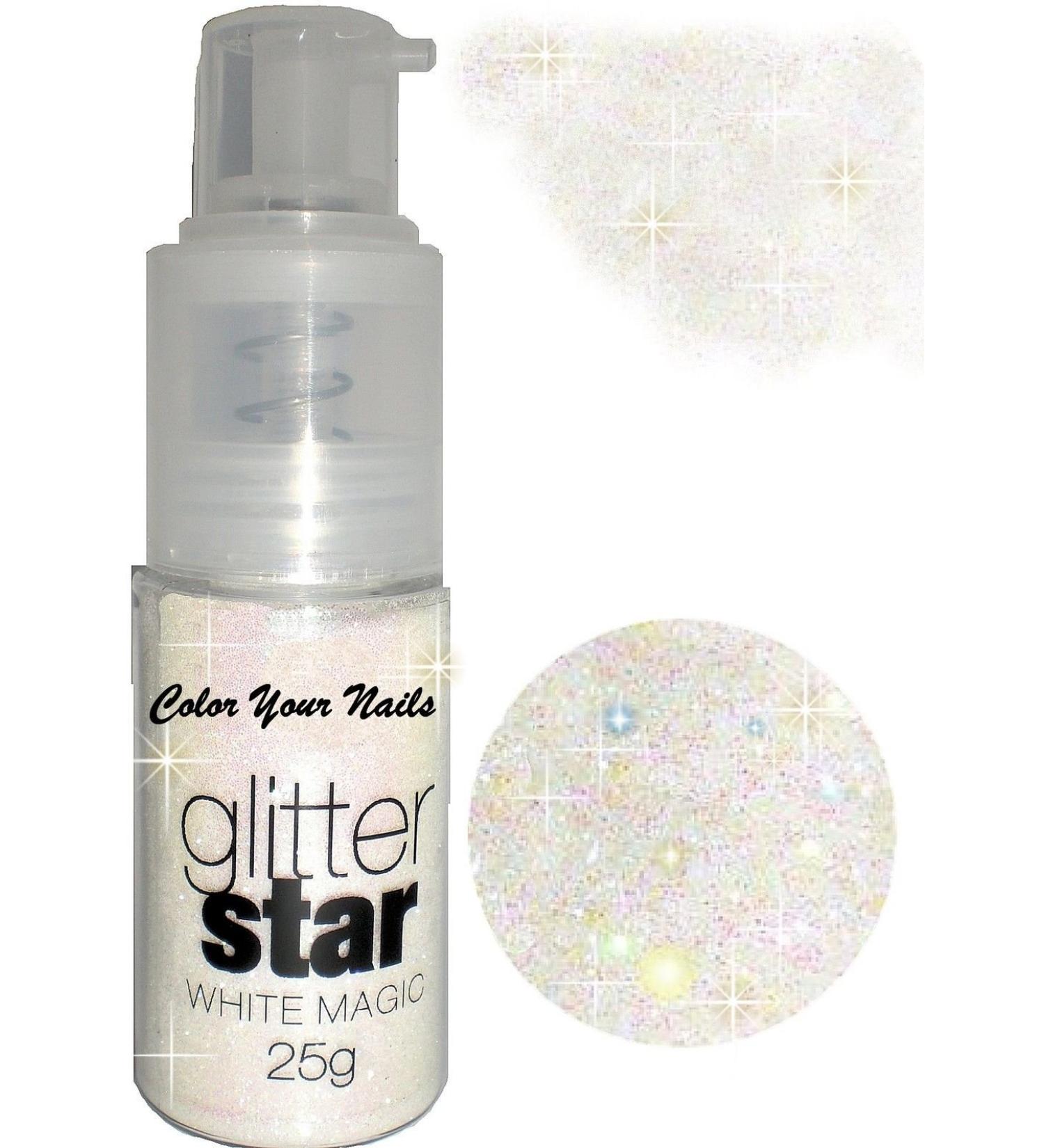 Magic White 25g Glitter Powder Spray Versatile Glitter for Skin & Hair in Easy Pump Bottle - Buy Online on GoSupps.com