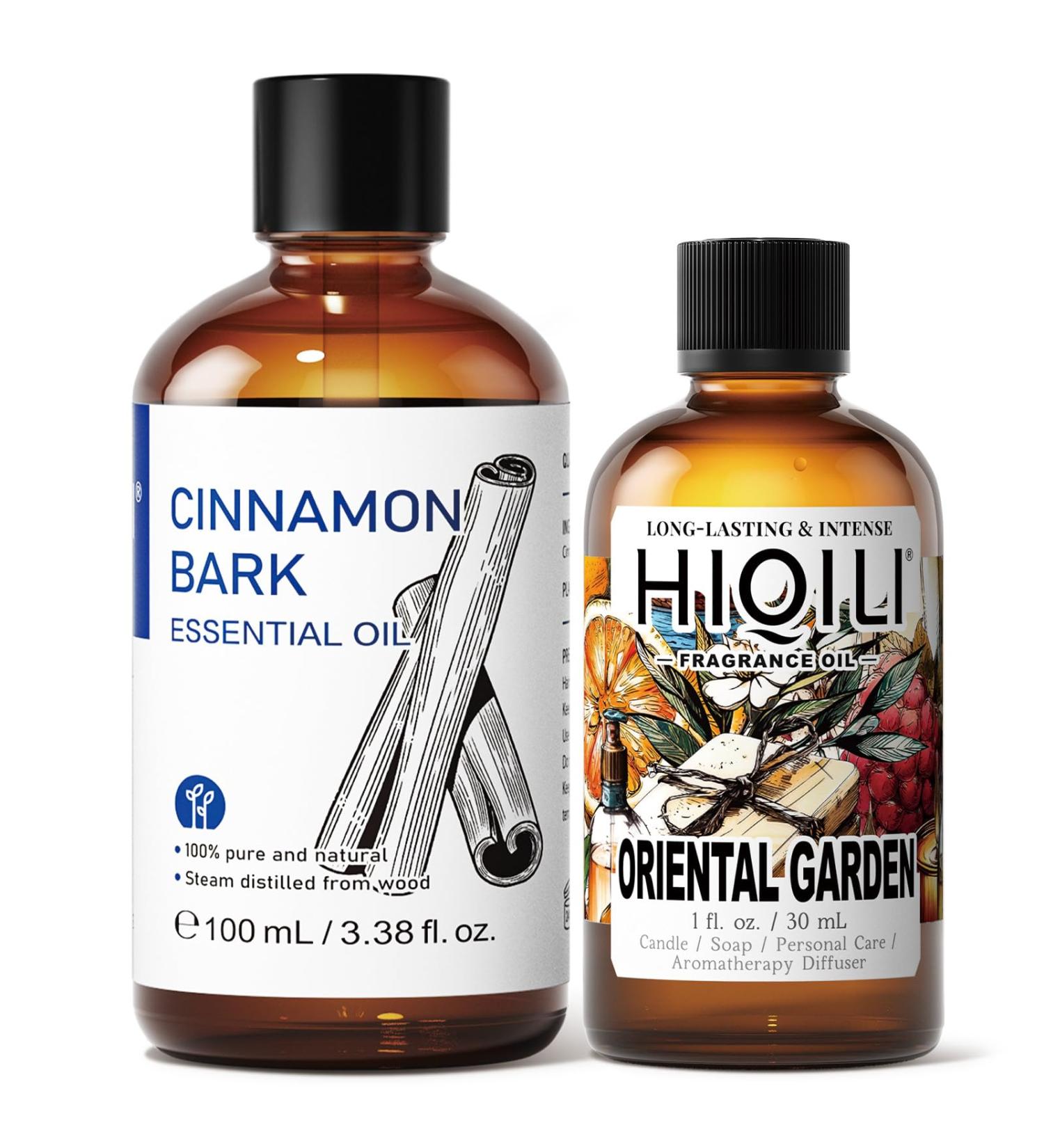 HIQILI 100ML Cinnamon Essential Oil & 30ML Oriental Garden Fragrance Oil for DIY Diffuser - Buy Online on GoSupps.com